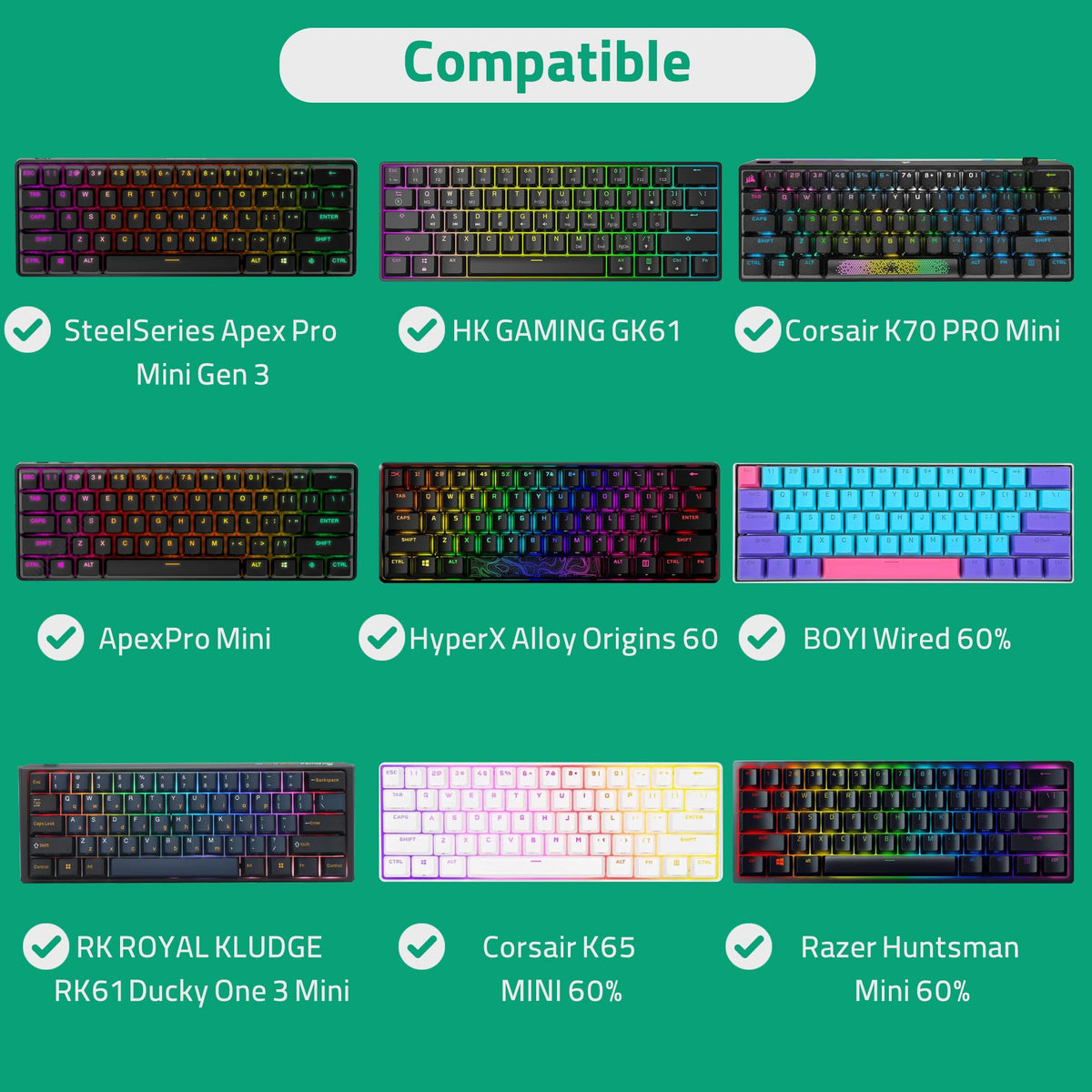 GEEKRIA 60% Compact Keyboard Case, Hard Shell Travel Carrying Bag for 61 Keys Computer Keyboard
