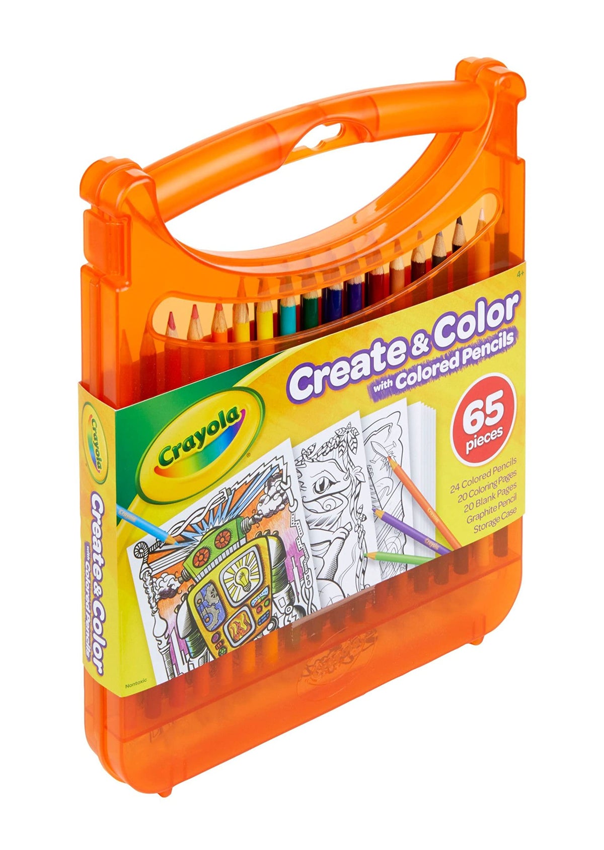 Crayola Colored Pencils Coloring Art Case with Coloring Pages, Gift For Kids, Ages 4, 5, 6, 7, 8