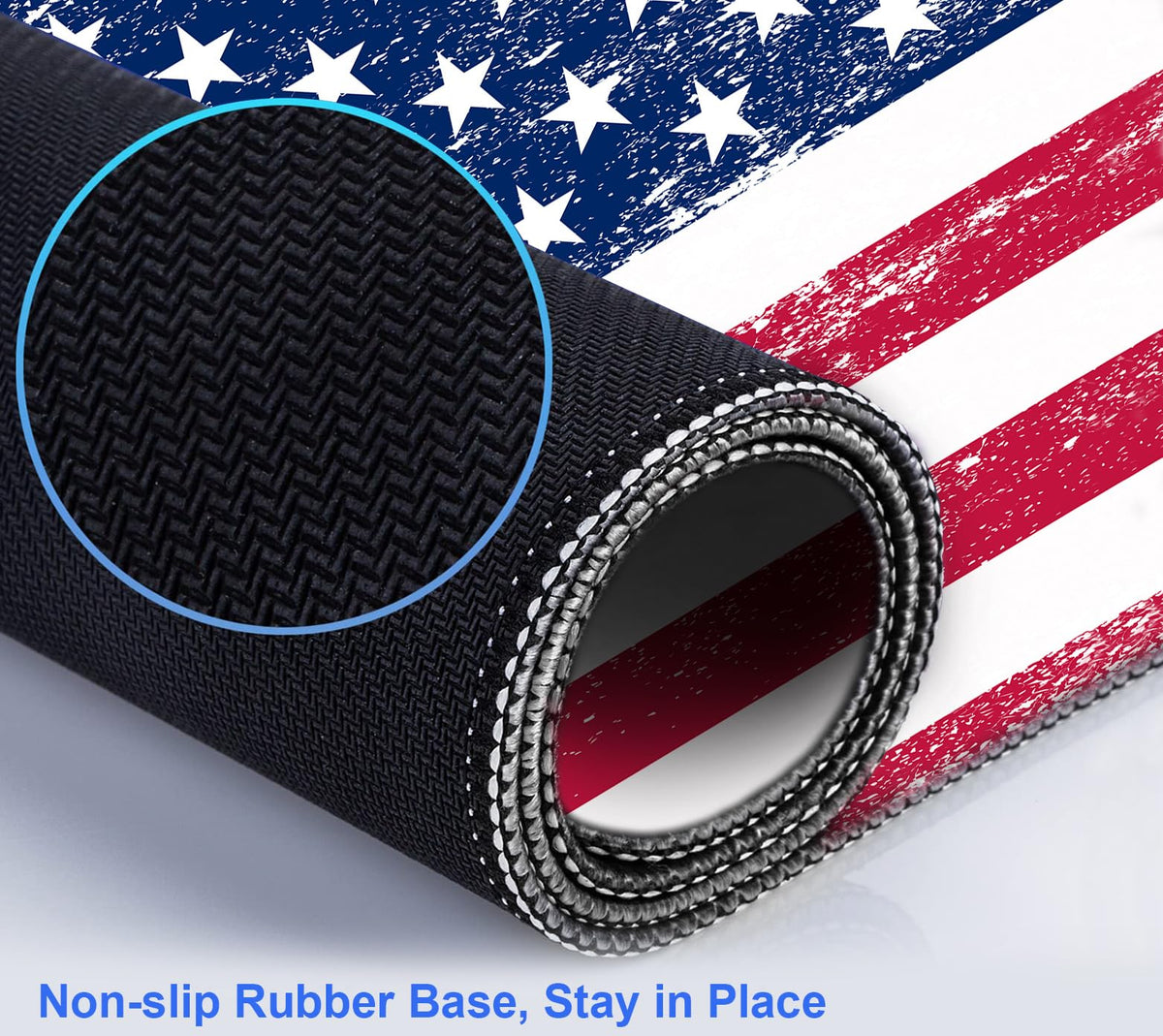 American Flag XXL Large Mouse Pad, Gaming and Home Stitching Side Table Mat