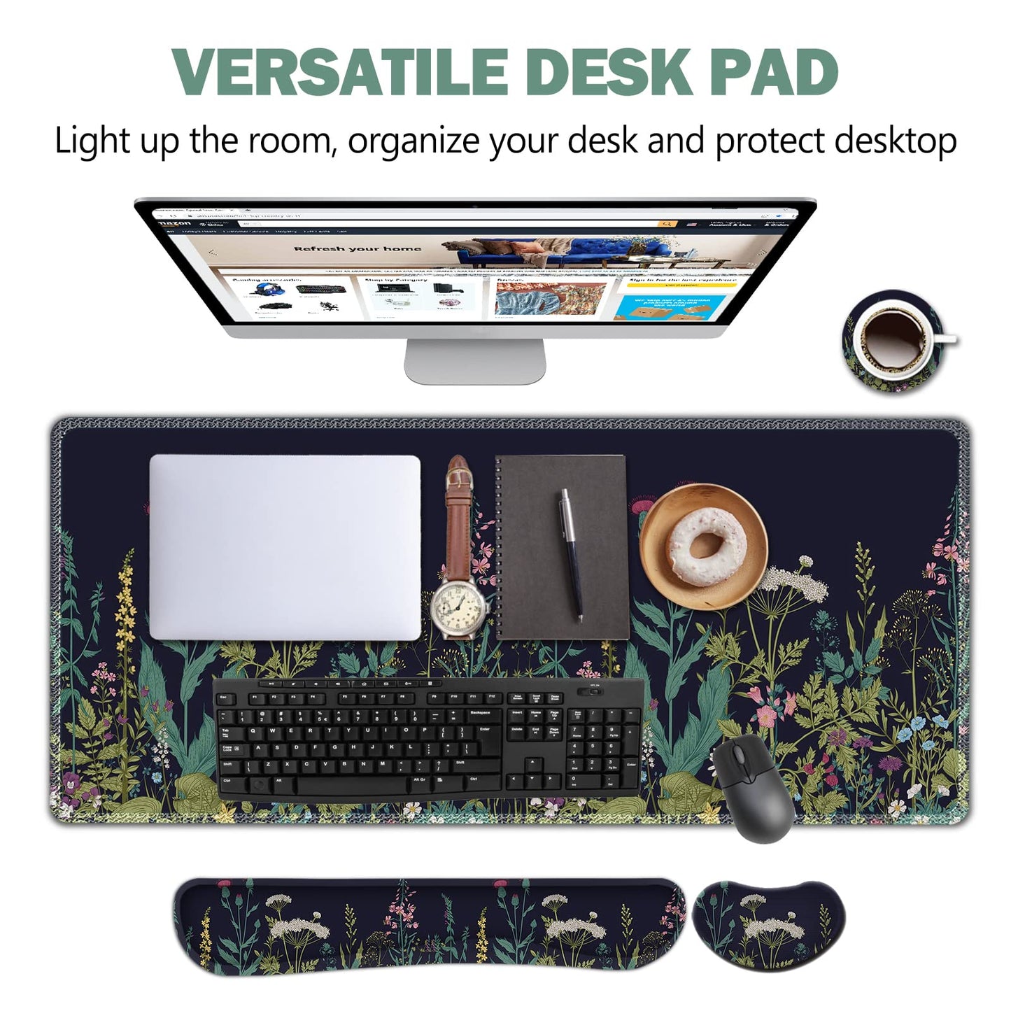 AIMSA Large Gaming Mouse Pad Set, Keyboard Wrist Rest Support + Extended Mouse Pad + Mouse Wrist