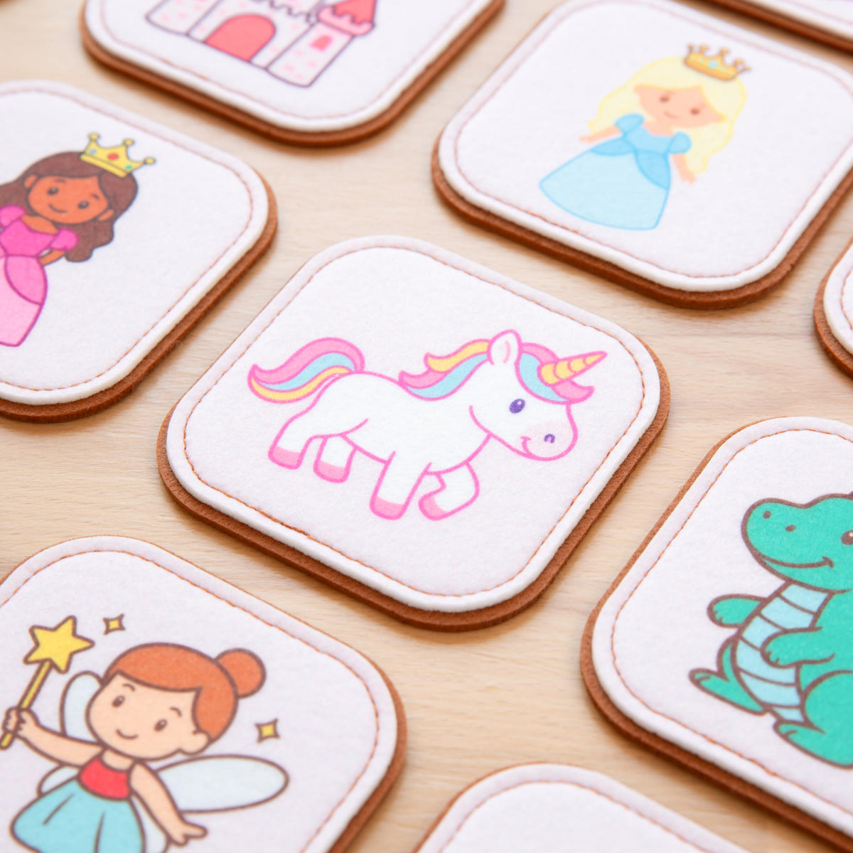 Felt Princess Matching Game for Toddlers – Fairy Tale Memory Game & Flash Cards – Soft and Safe for