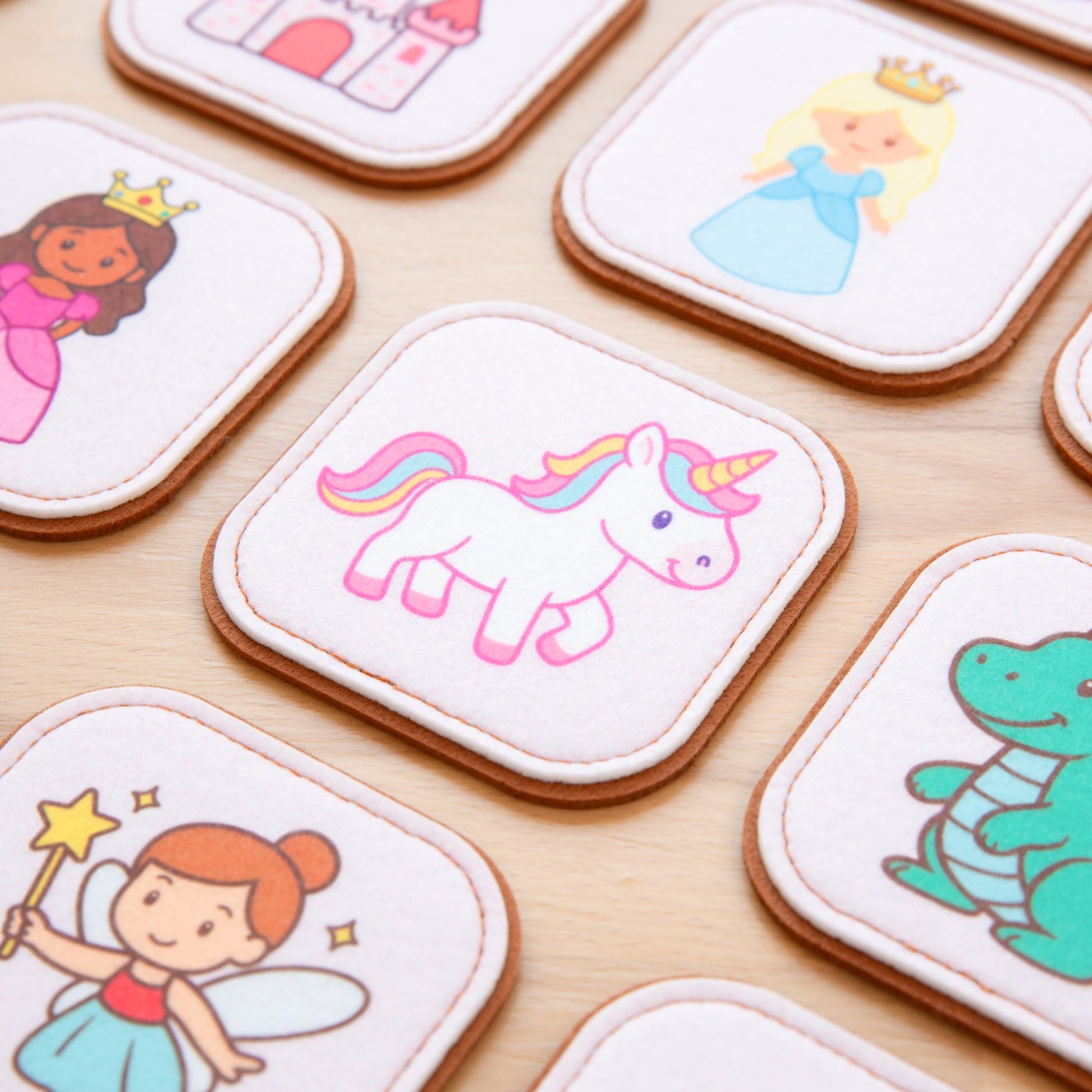 Felt Princess Matching Game for Toddlers – Fairy Tale Memory Game & Flash Cards – Soft and Safe for
