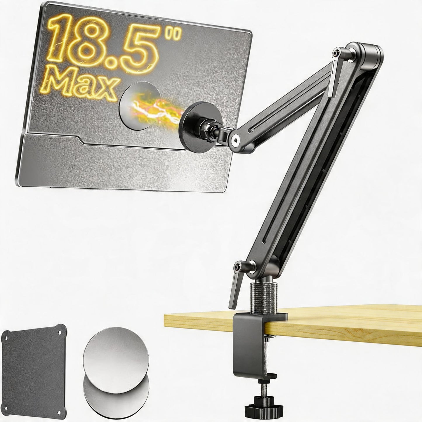 Feising Portable Monitor Holder Mount Arm with Strong Magnetic 360° Rotating Base Bearing Over 5LBS