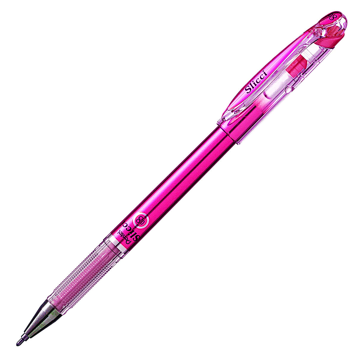 Pentel Arts Slicci Metallic 0.8 mm Needle Tip Gel Pen, Metallic Red Ink, Box of 12 (BG208-MB)