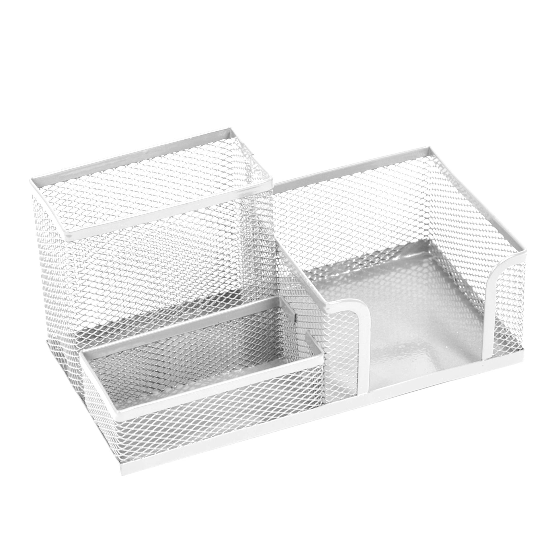 Leviatan Desk Organiser, Office Tray with Pen Holder and Memo Holder, Metal Mesh 205 x 103 x 98 mm