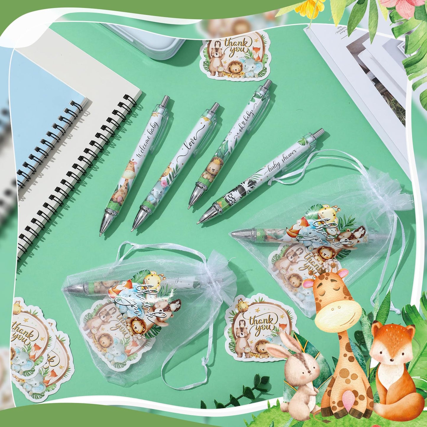 50 Sets Baby Shower Favors for Guests, Baby Shower Gifts (Jungle Animal)