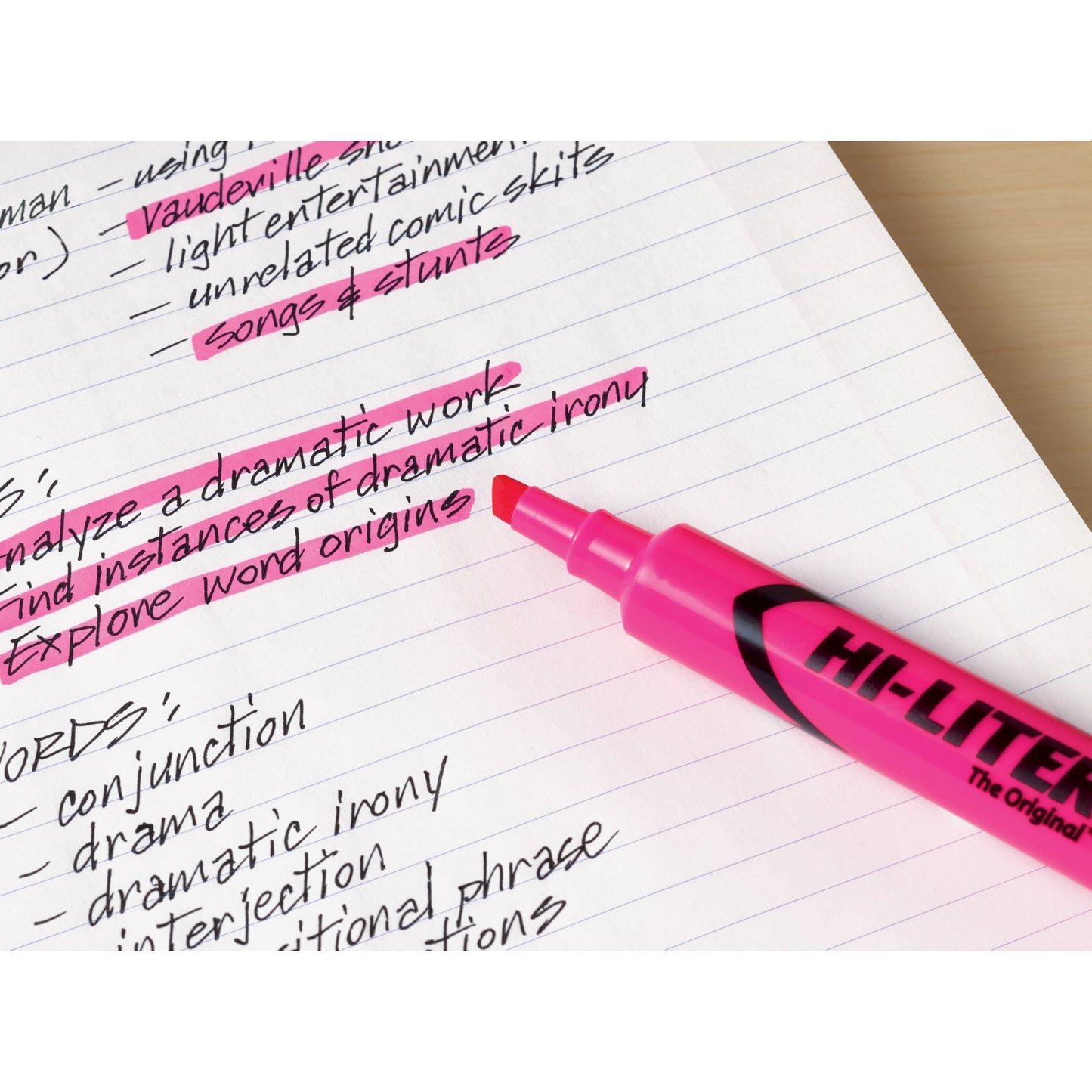 HI-LITER Desk Style Highlighters, Fluorescent Pink, Box of 12 (24010), Chisel Tip