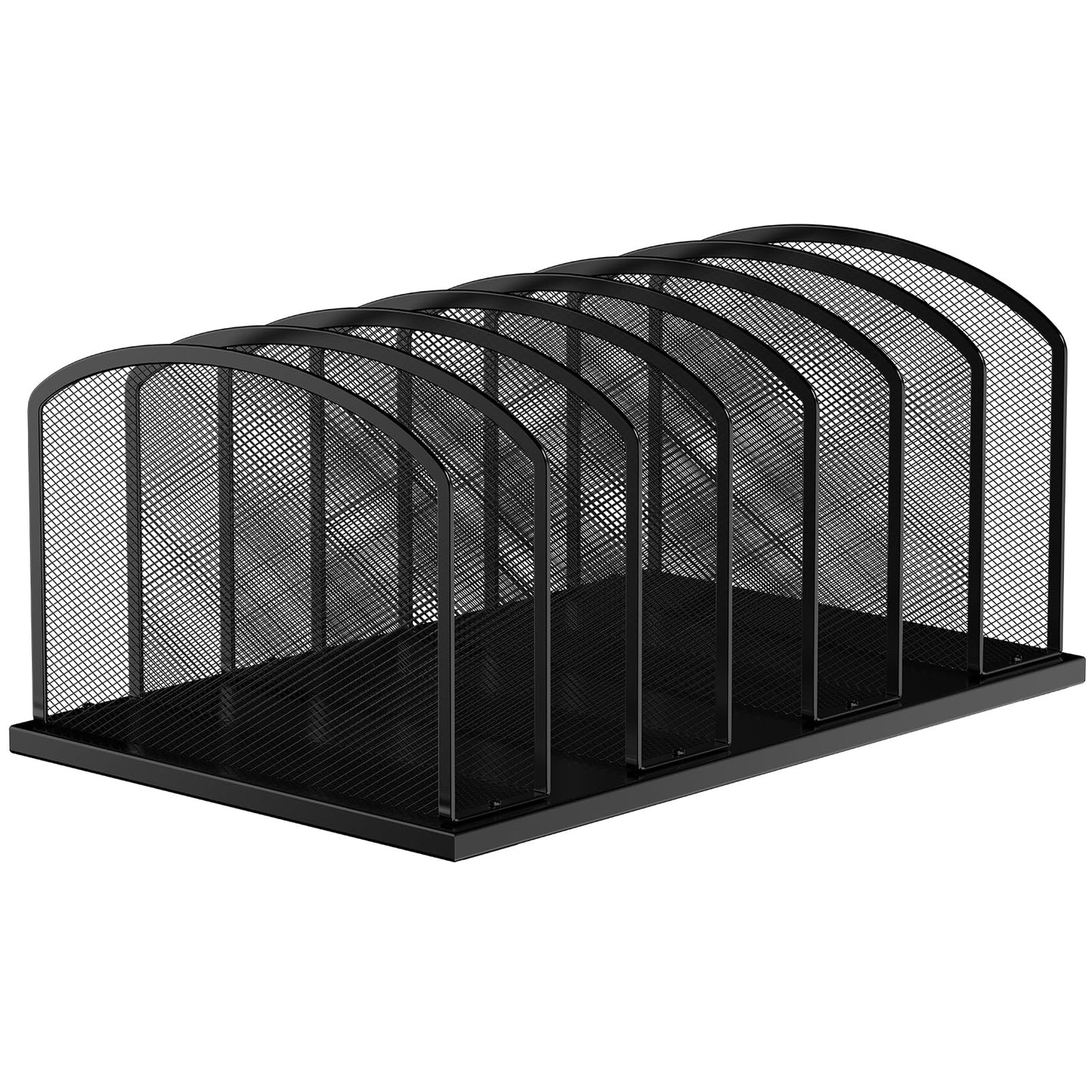 MINDEPOT Desk File Organizer 7 Sections Upright Mesh File Sorter Organizer for Desk, Office