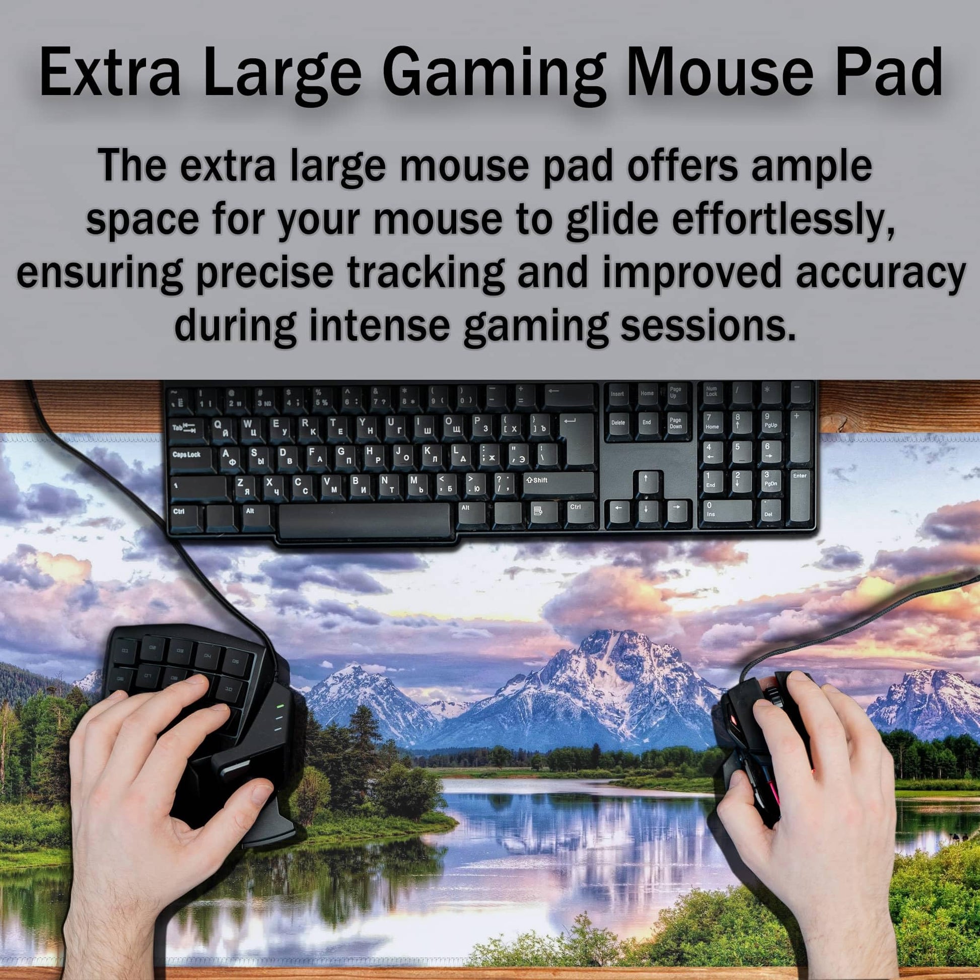 Samgula Gaming Mouse Pad Green Computer Pad, Large Mousepads Desktop Mats, Mouse Pad Big Waterproof
