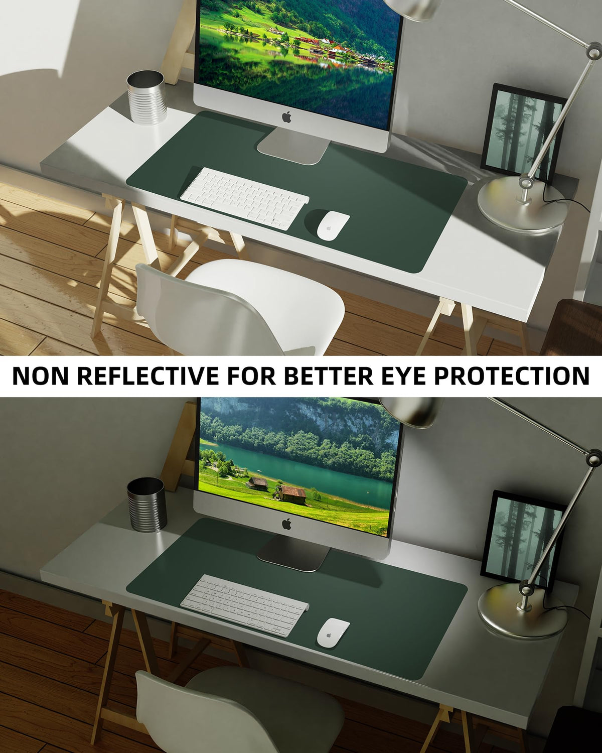 Leather Desk Pad Blotter,Mouse Pad,Office Desk Mat, Non-Slip PU Leather Desk mat,Large Desk