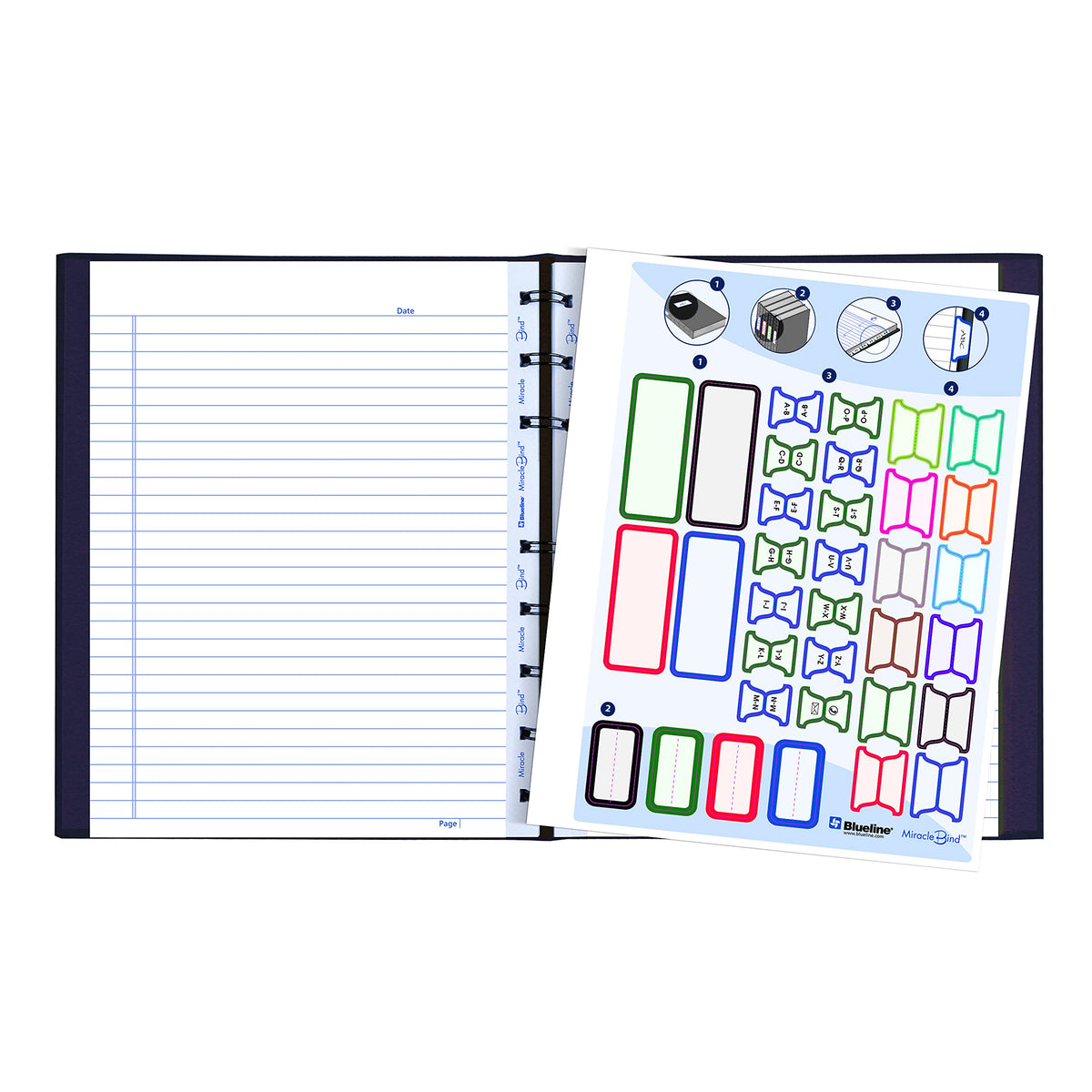Blueline MiracleBind Notebook, 1-Subject, Medium/College Rule, Purple Cover, (75) 9.25 x 7.25 Sheets
