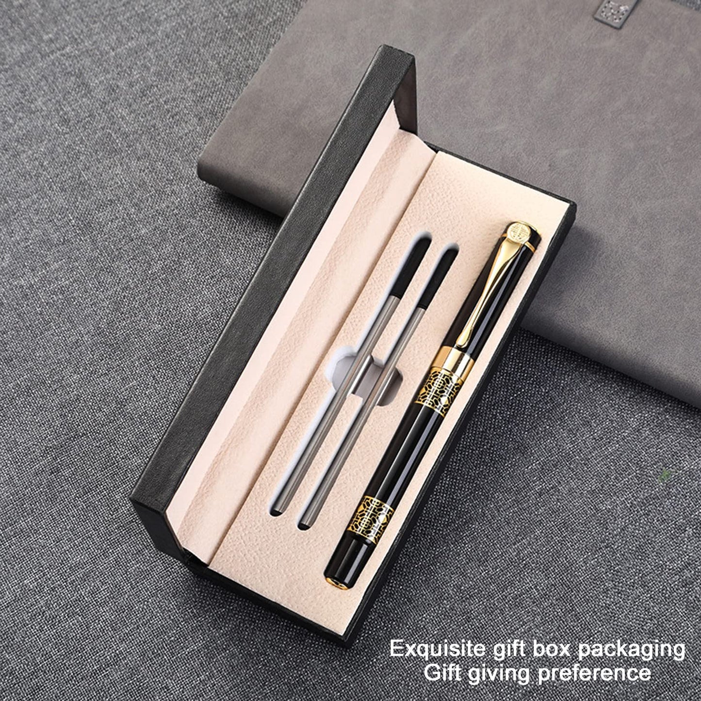 YIVONKA Ballpoint Pen Black Refill,Classical retro style Luxury Pen,Best Ball Pen Gift Set for Men