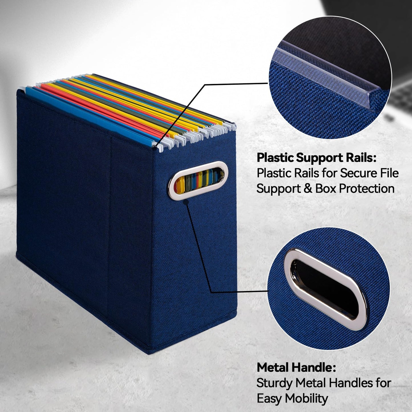 ComfortKeeper 4 Packs Letter Size File Organizer, File Folders Organizer, Fabric Storage Box