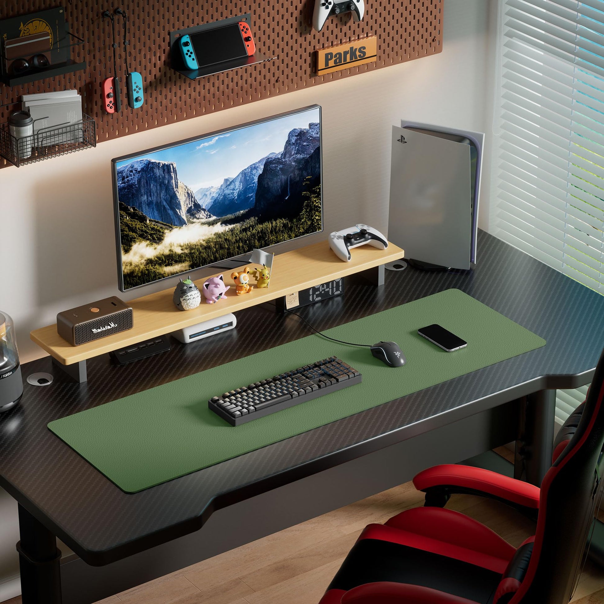Aothia Leather Desk Pad Protector, Office Desk Mat, Large Mouse Pad, Laptop Desk Pad, Non-Slip PU