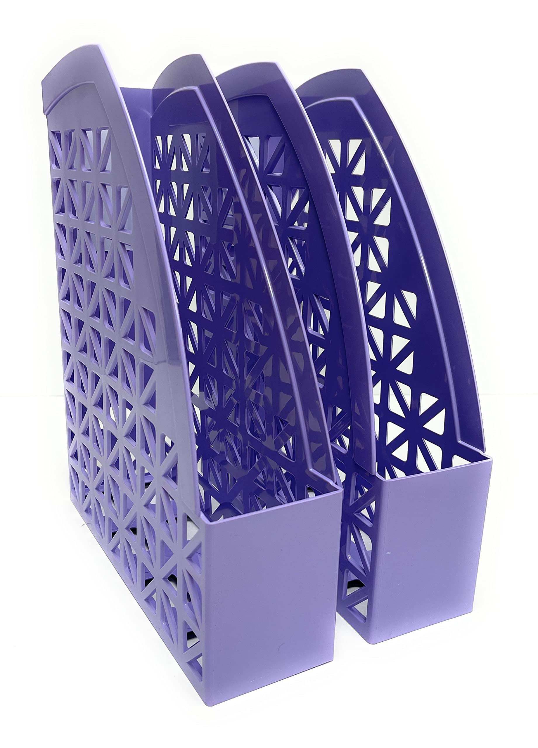 Mintra Office Plastic Desk Organizer 2pk Magazine File (Lavender)