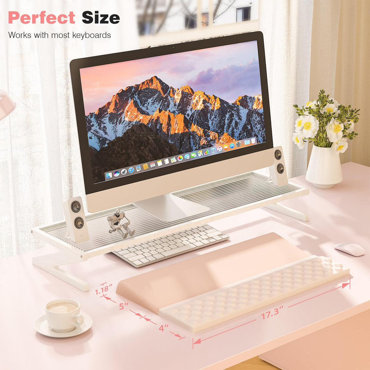 Ospelelf Keyboard Wrist Rest, Ergonomic Memory Foam Wrist Support for Typing & Gaming, Tilted