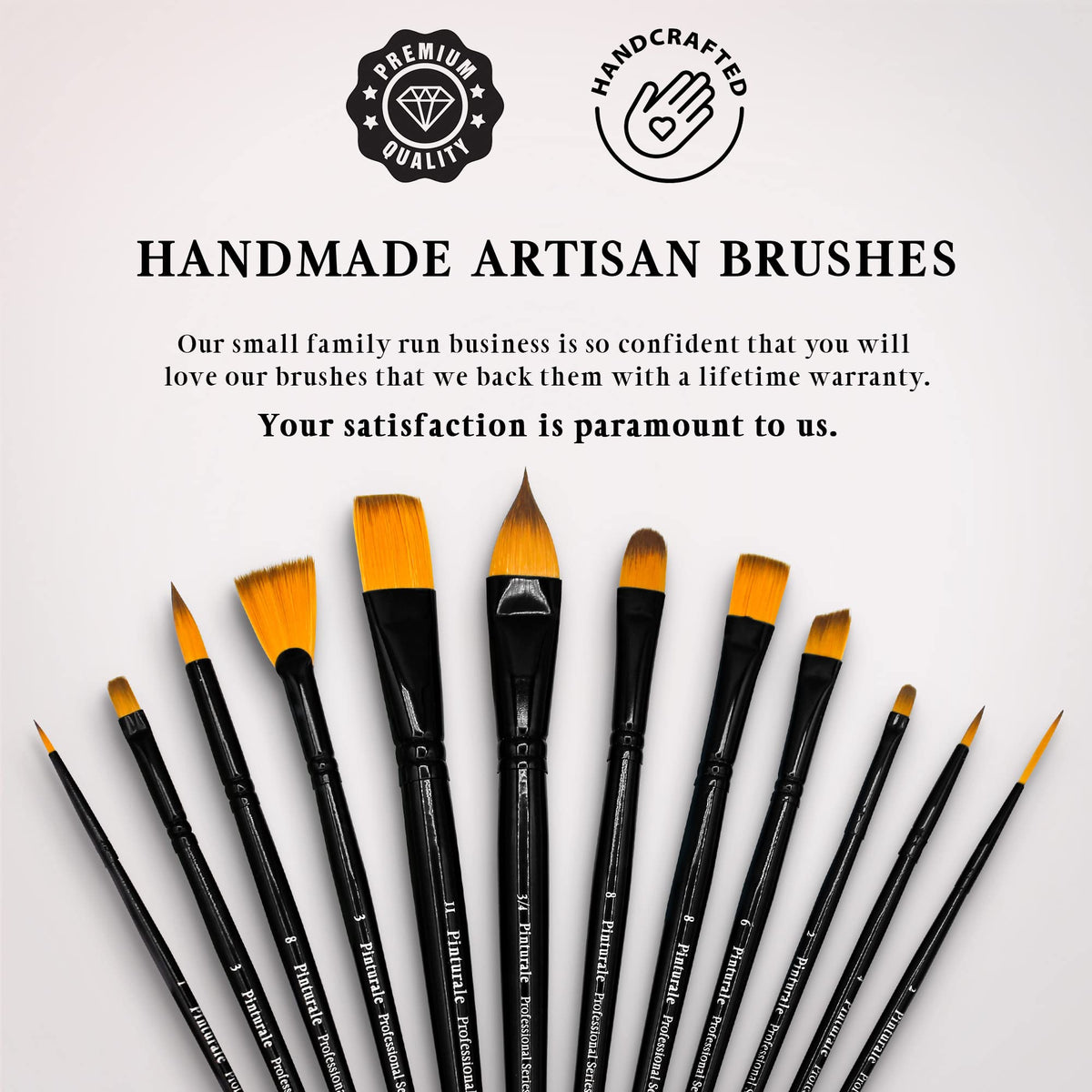 Pinturale Arts Set of 12 Acrylic Paint Brushes Professional | Acrylic & Oil Masters | Oil Painting