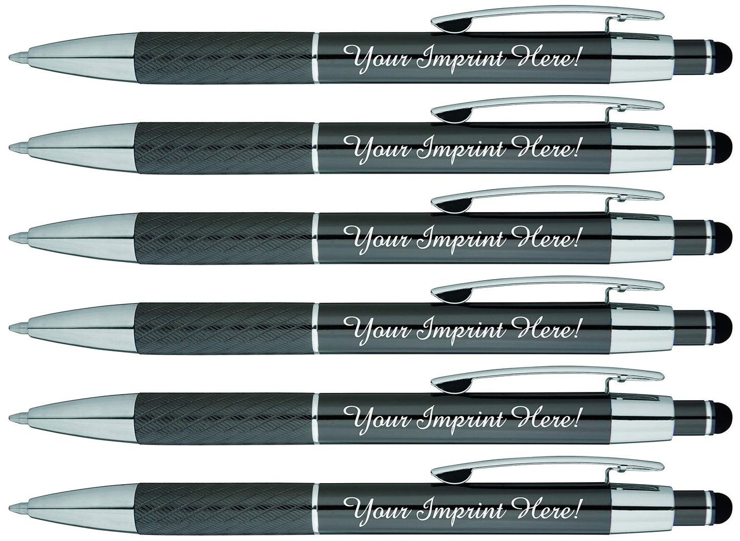 Customized Pens with Stylus - The Prestige Metal Pen - Custom Printed Name Pens with Black Ink