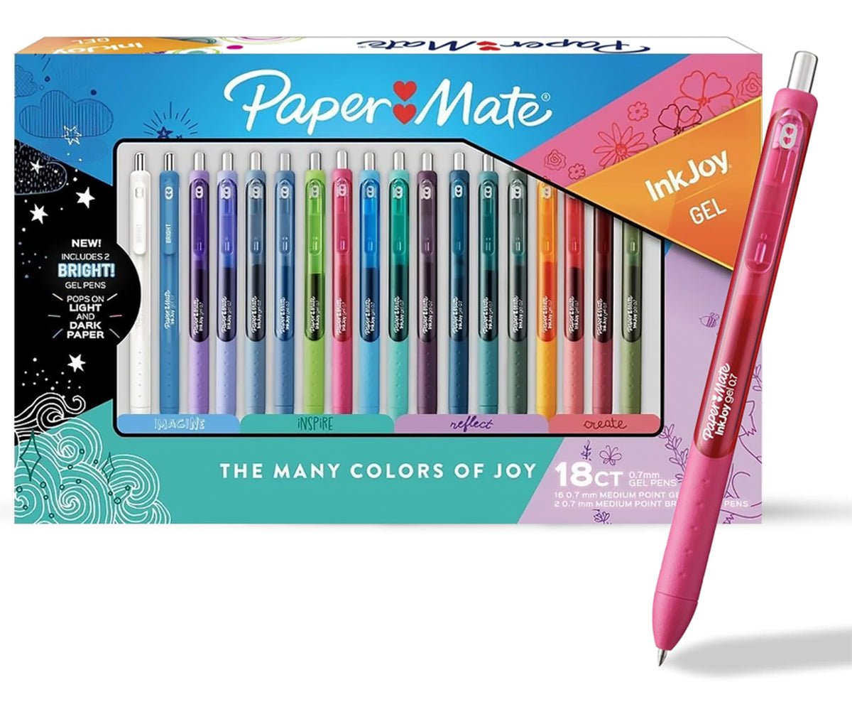 Paper Mate InkJoy Gel Pens, 0.7mm Medium Point, 18 Colors