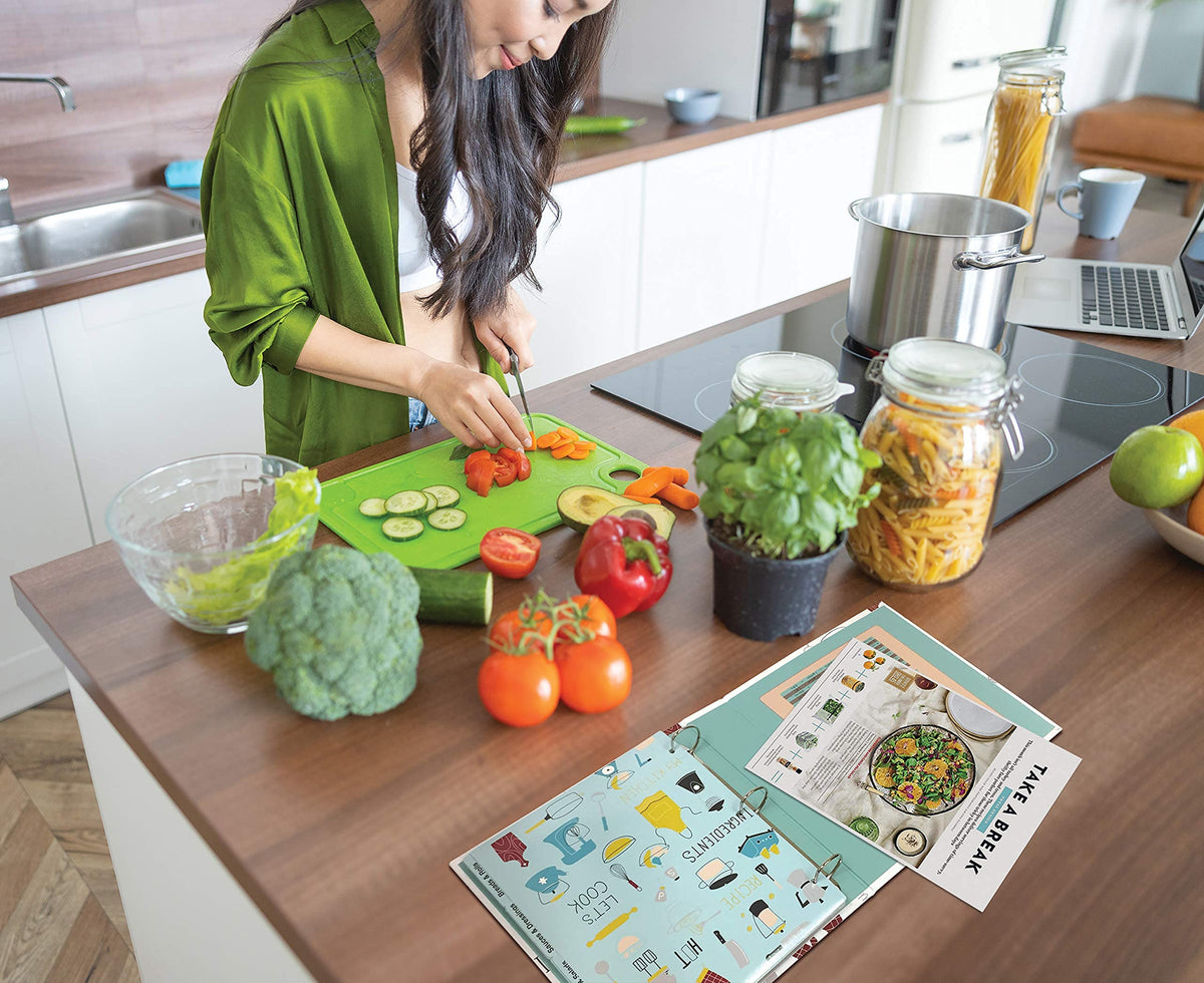 Better Kitchen Products Recipe Binder, Full Page 3 Ring Standard Binder Organizer Set (with 50 Page