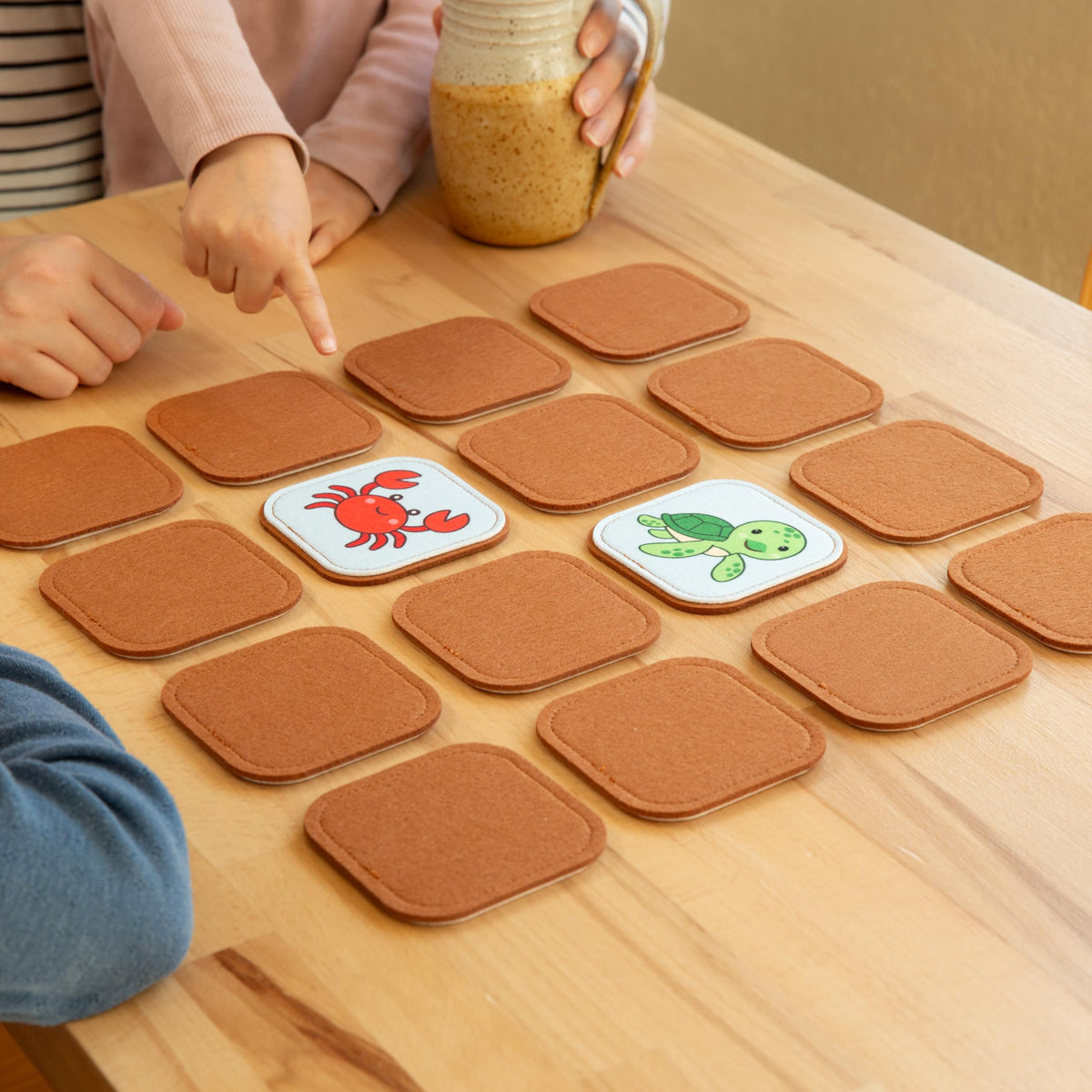 Felt Sea Creature Matching Game for Toddlers – Ocean Memory Game & Flash Cards – Soft and Safe for