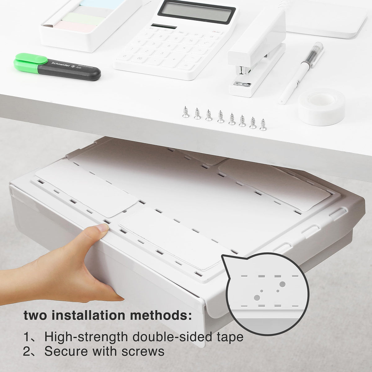 AirTaxiing Under Desk Drawer - Super Large Under Table Hidden Drawer Desk Accessories & Workspace