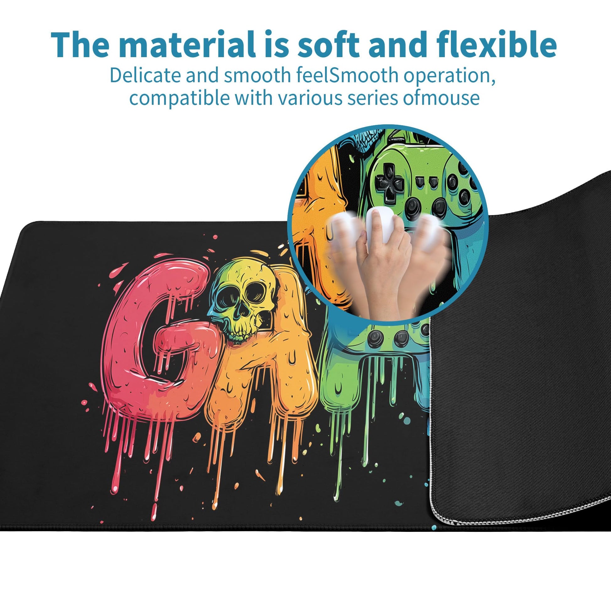 Gaming Mouse Pad Mat XL Extended Large Gaming Desk Pad Mousepad, Vibrant Game Computer Laptop
