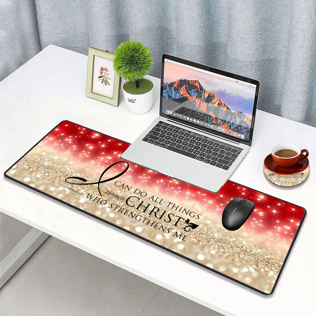 Extended Gaming Mouse Pad with Stitched Edges, Large Anti-Slip Mouse Pad (31.5x11.8 Inches) Desk