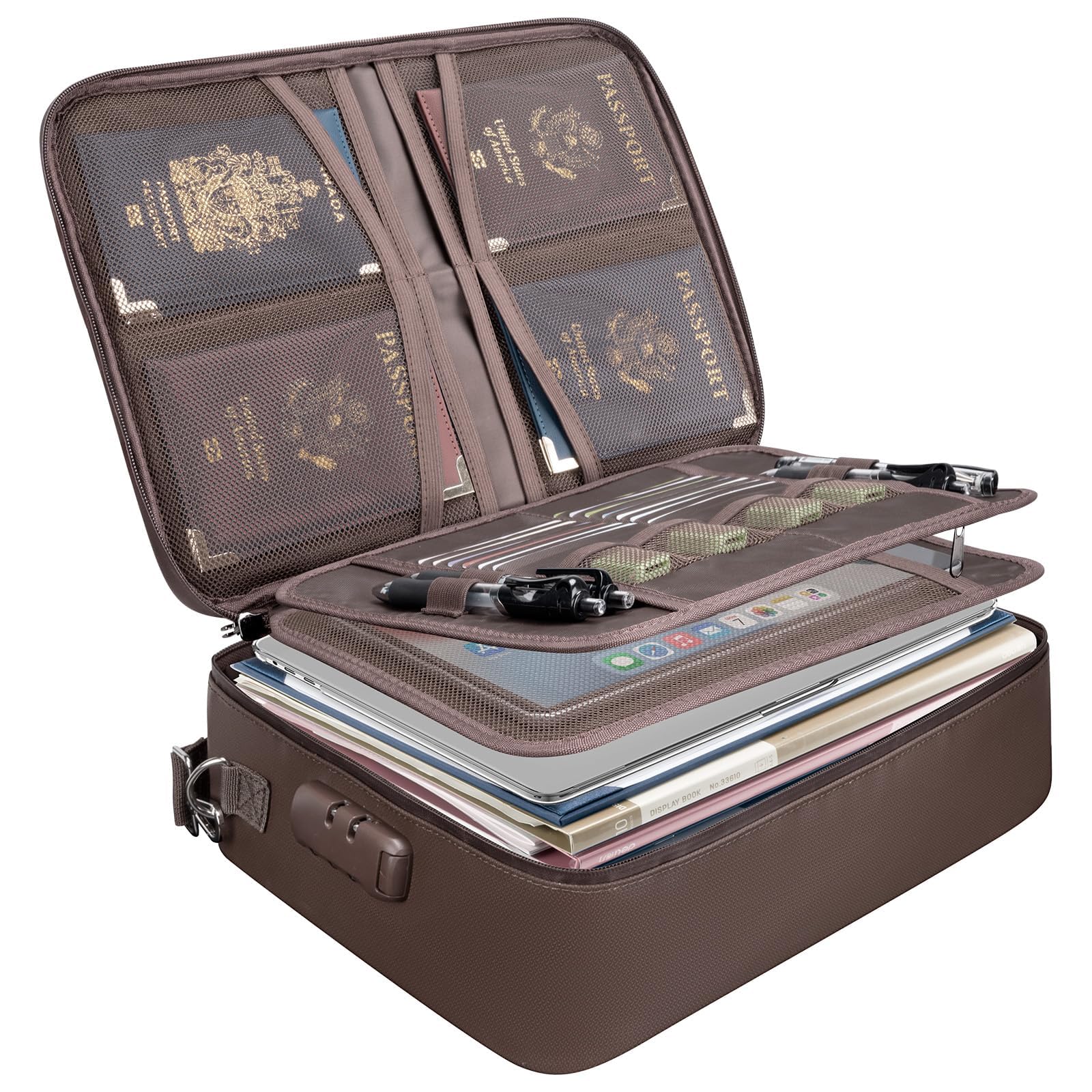 BALEINE Fireproof Document Box with Lock, Waterproof Fire Safe File Bag