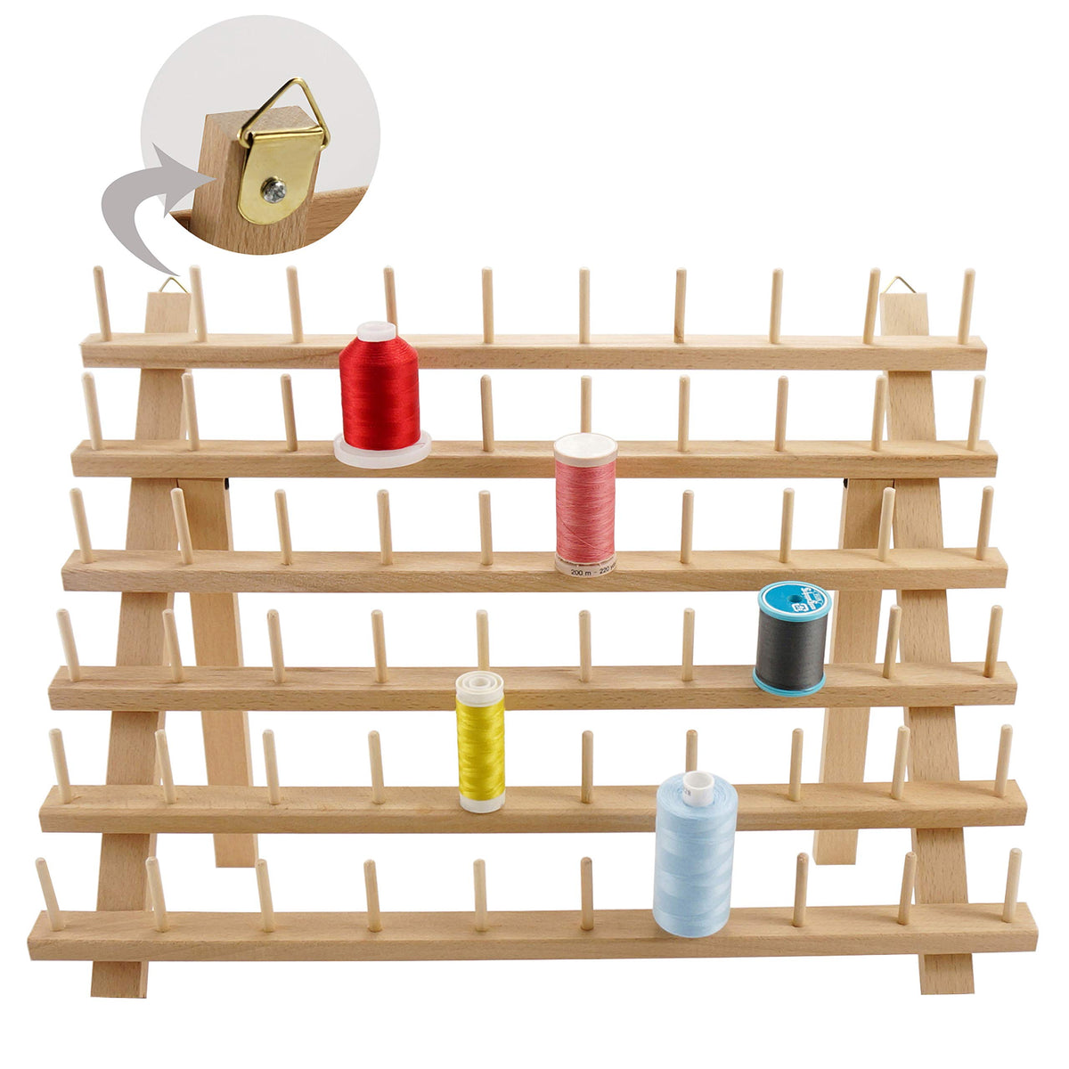 New brothread 60 Spools Wooden Thread Rack