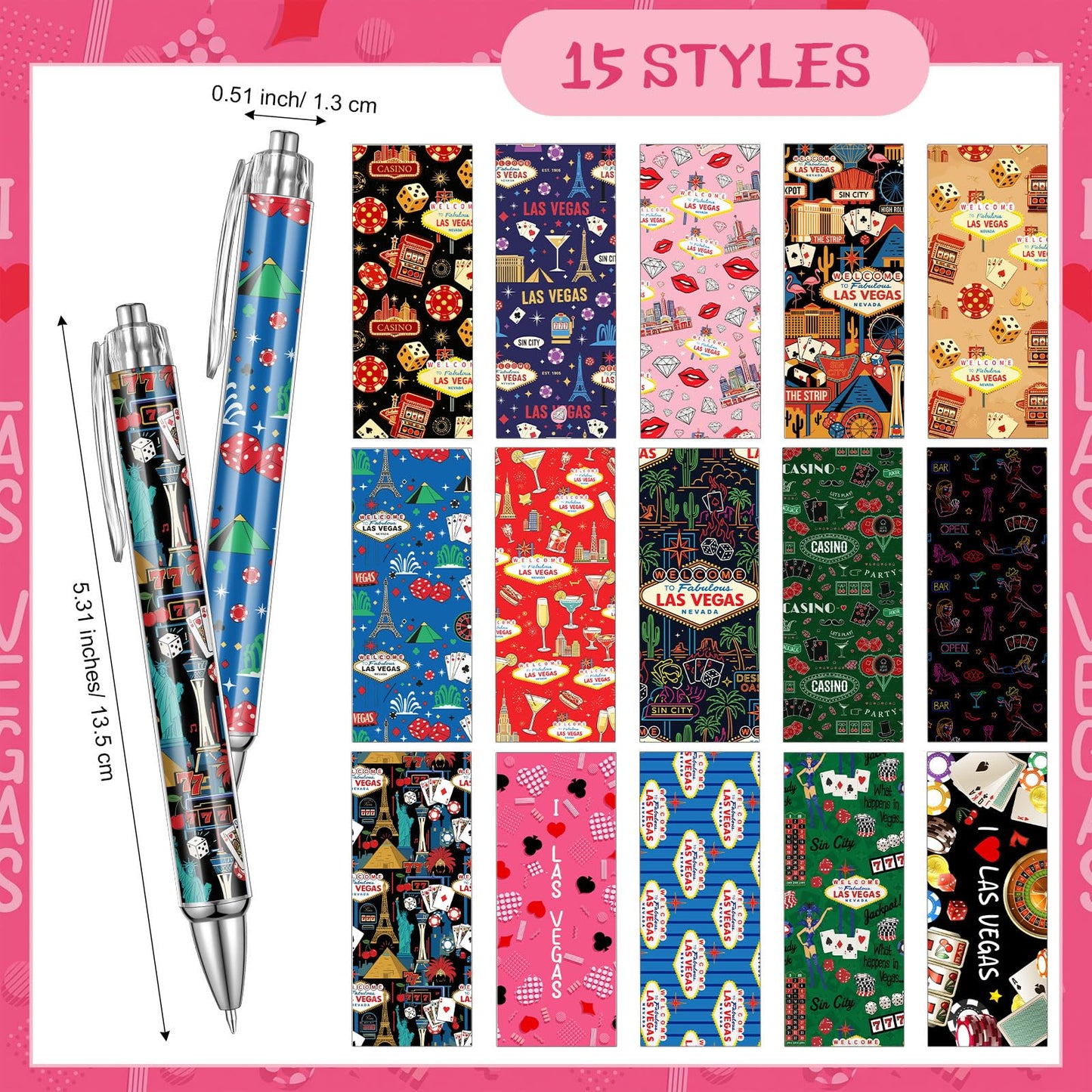 Sayglossy 30 Pcs Las Vegas Souvenirs Gifts Travel Ballpoint Pens