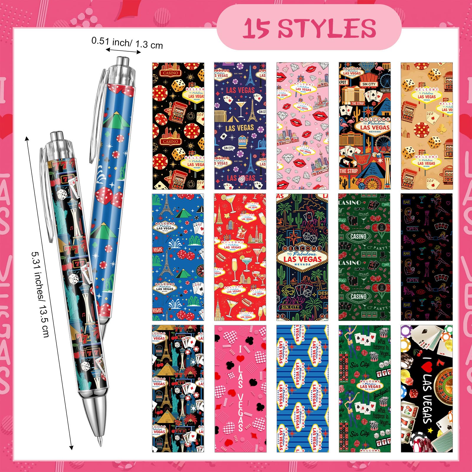 Sayglossy 30 Pcs Las Vegas Souvenirs Gifts Travel Ballpoint Pens