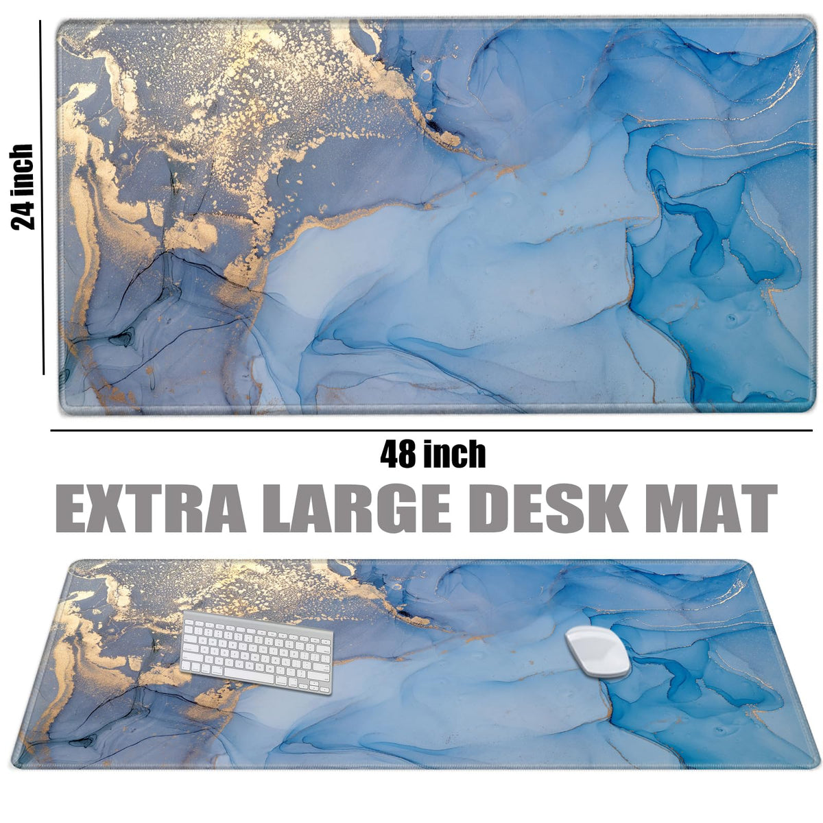 48 x 24 inch Mouse Pad Gaming Mousepad XXXXL Desk Mat Extra Large Desk Pad Giant Computer Mat Blue