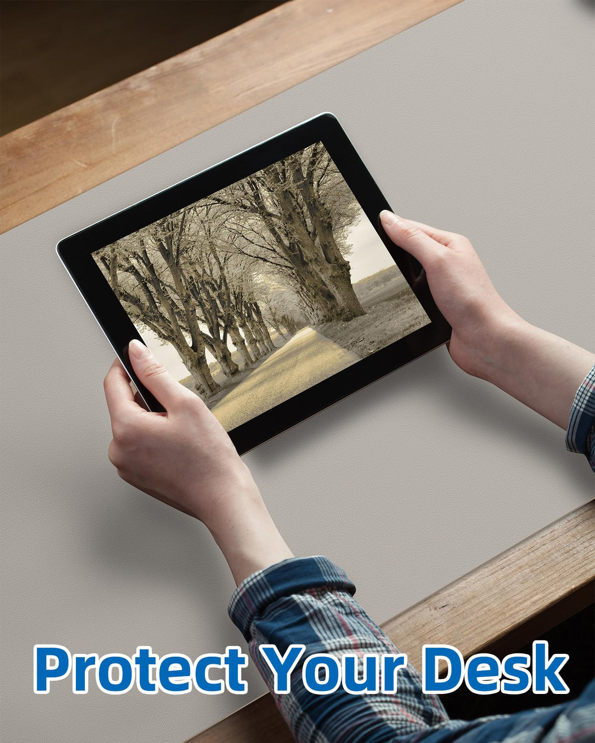 Leather Desk Pad Blotter,Mouse Pad,Office Desk Mat, Non-Slip PU Leather Desk mat,Large Desk