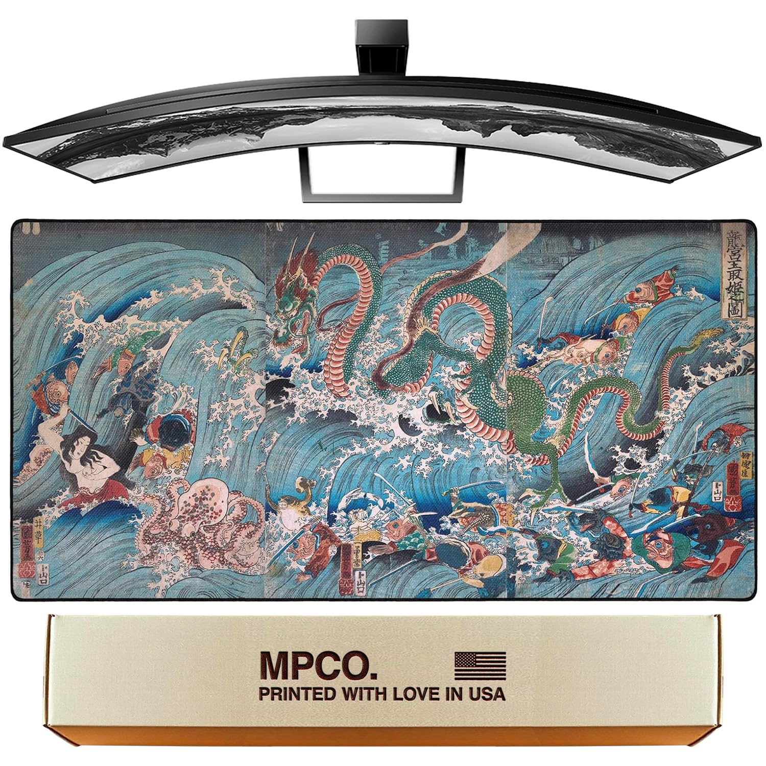 MPCO. Dragon King Large Gaming Desk Pad, 36" x 17" Duraglyde Desk Mat