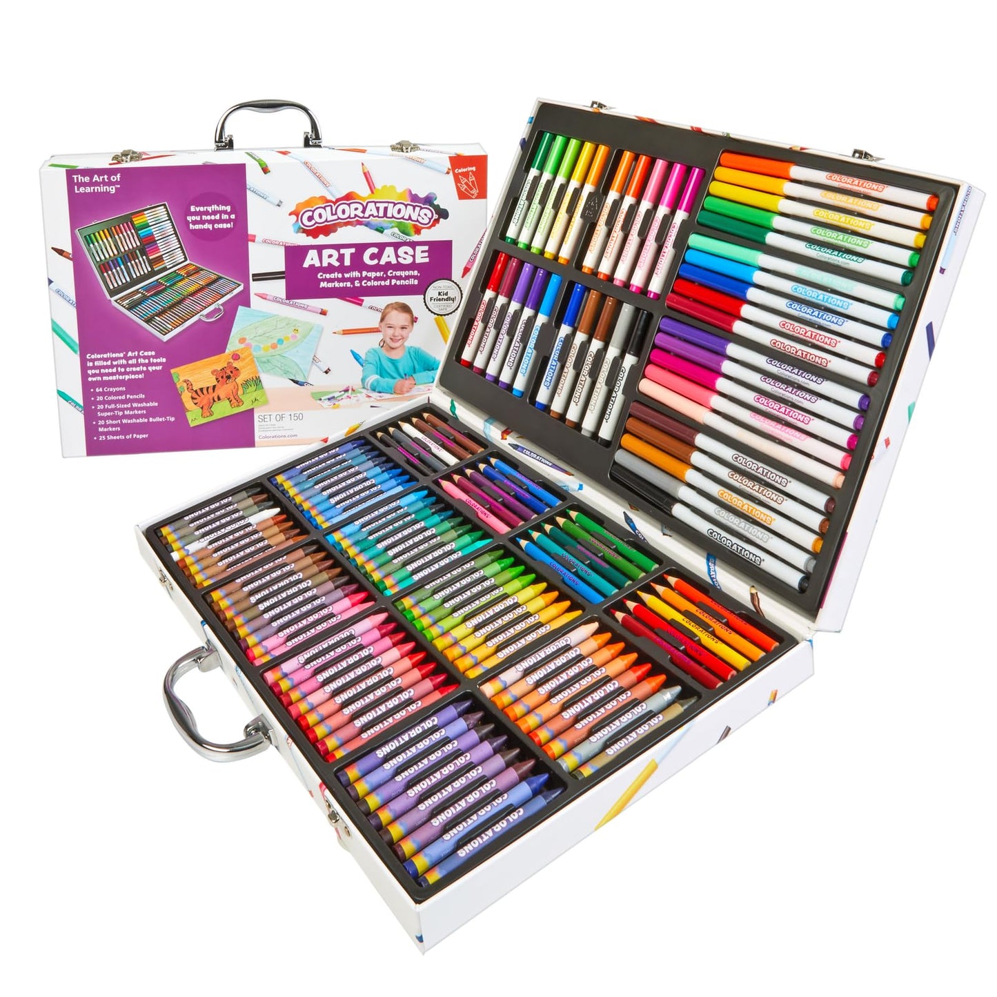 Colorations, Washable Creative Artist Case Kit, 150 Pieces