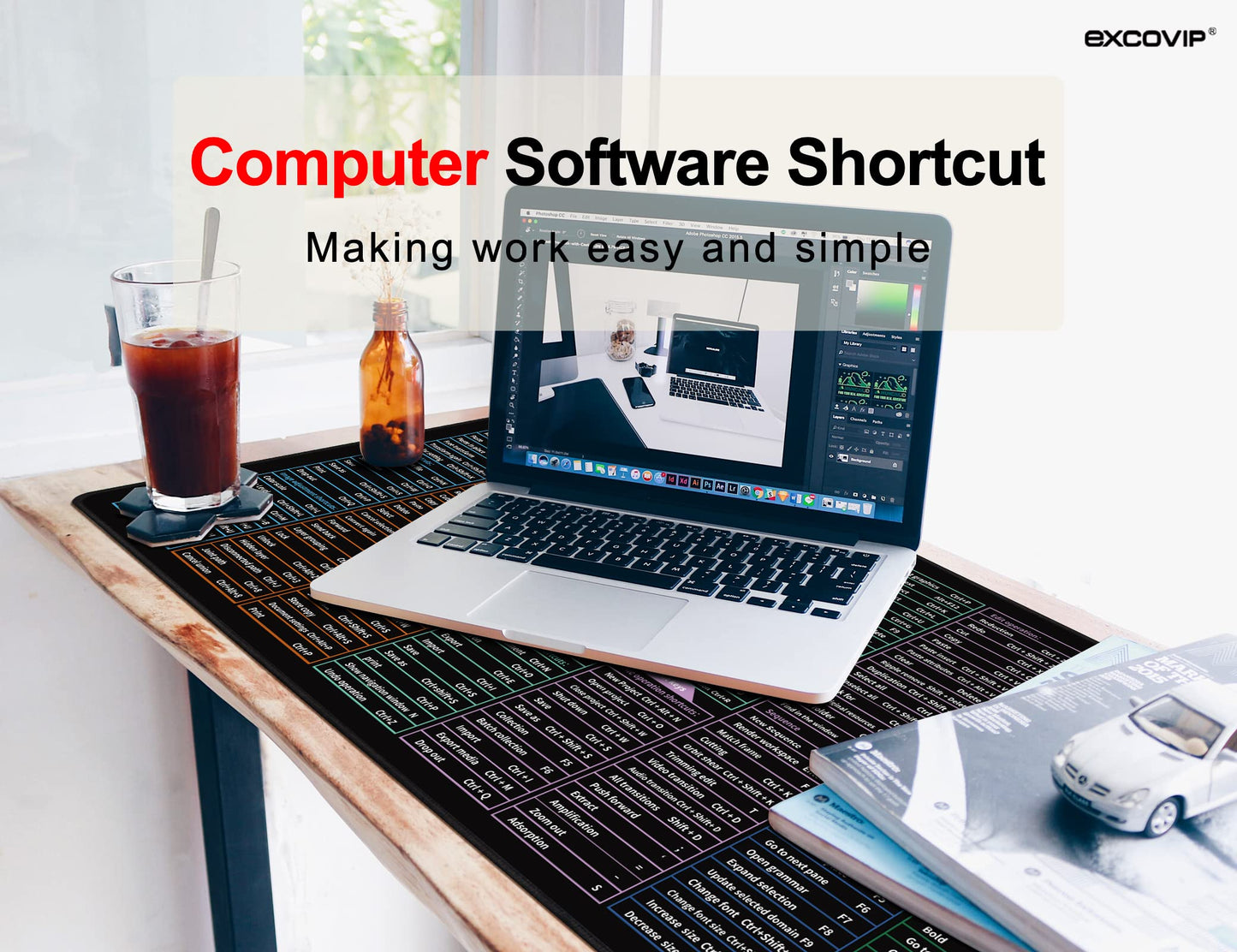 Extended Large Gaming Mouse Pad XXL Thick Non-Slip Rubber Base Mice Smooth Cloth Surface Keyboard