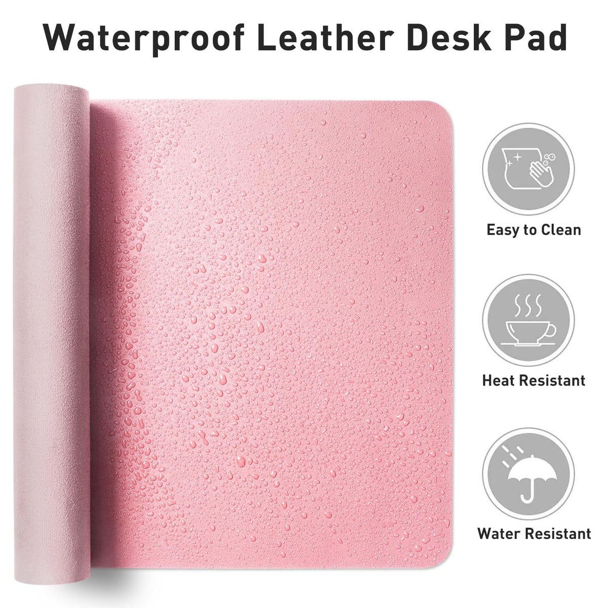 Aothia Leather Desk Pad Protector, Mouse Pad, Office Desk Mat, Non-Slip PU Leather Desk Blotter