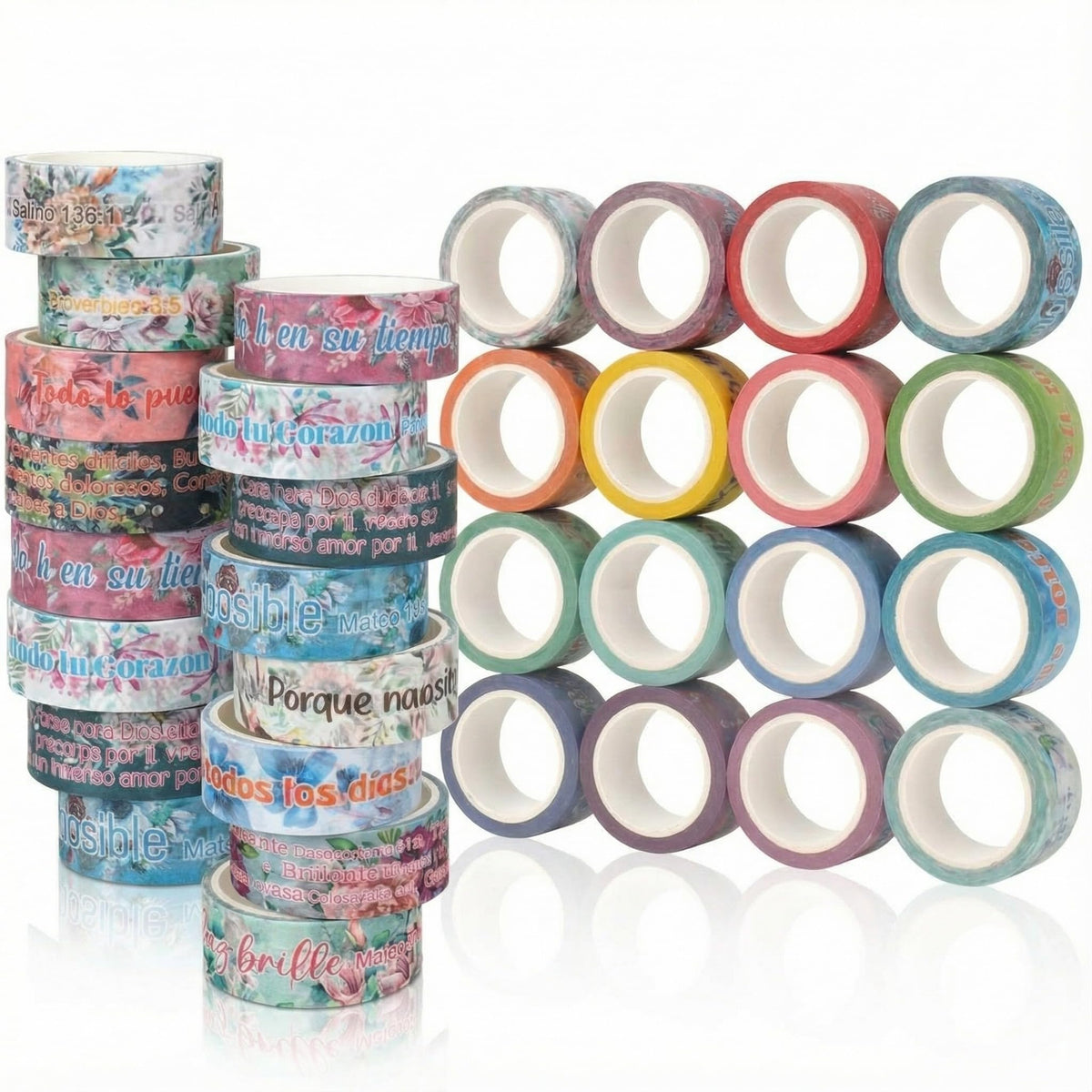 Janlaugh 24 Rolls Christian Washi Tape Gifts, Spanish Floral Religious