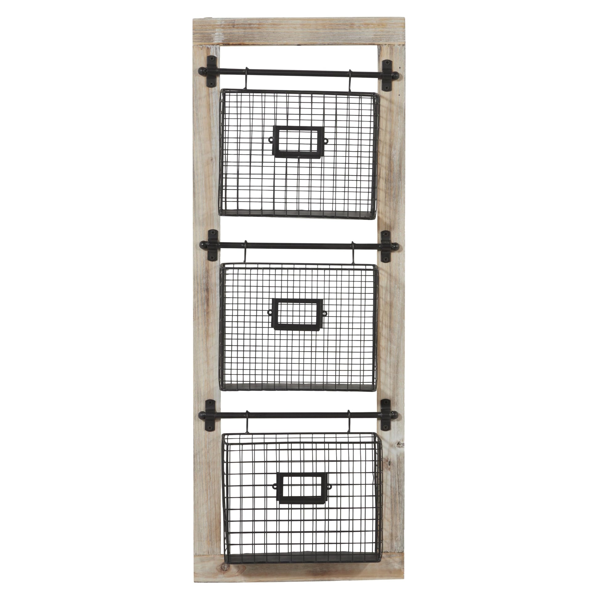 Deco 79 Farmhouse Metal Wall Mounted Rack for Magazines, Books, Newspapers, Bathroom/Offie/Living
