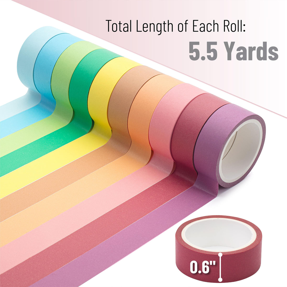 Mr. Pen- Washi Tape Set, 10 Rolls, 5.5 Yards/Roll