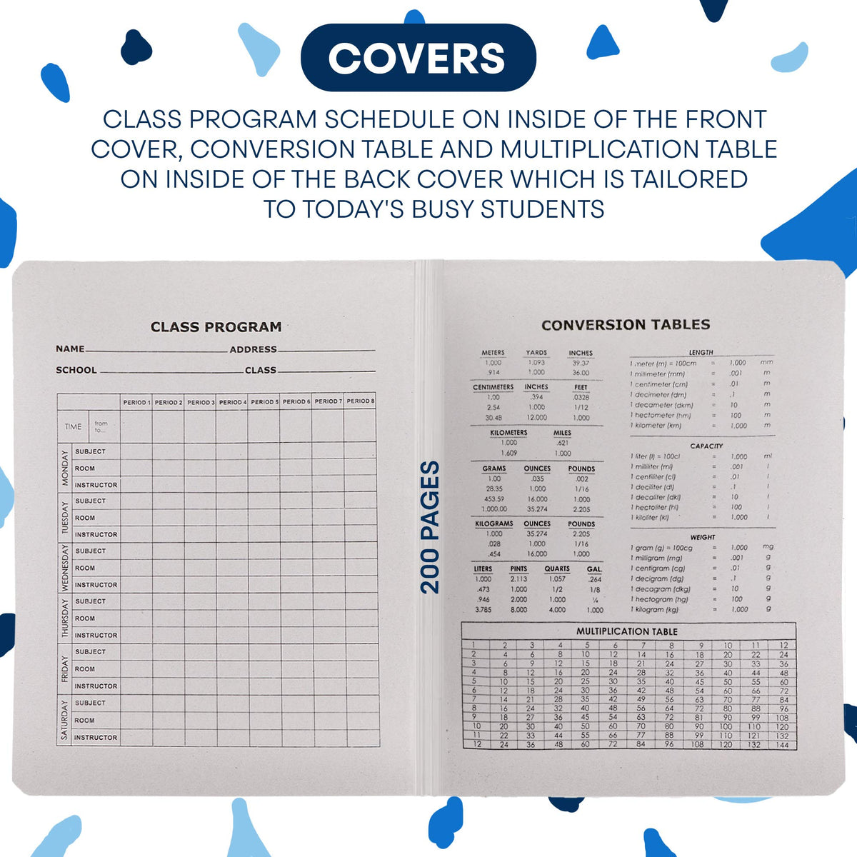 Emraw Marble Composition Notebook Wide Ruled Black and White Composition Books 100 Sheets (4 Pack)