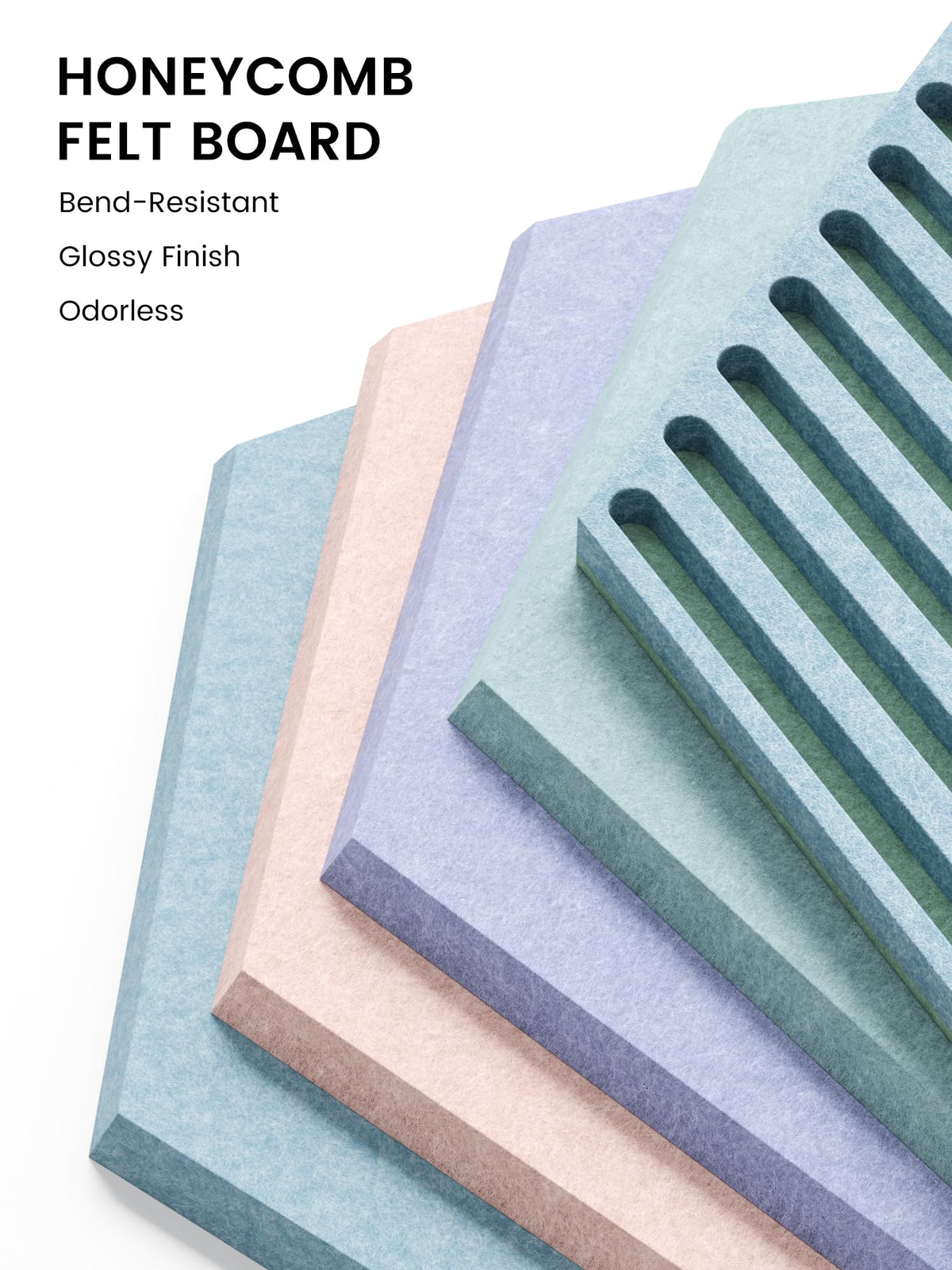 Fluxynara 10-Pack Hexagon Cork Board Alternative, Coastal Haze