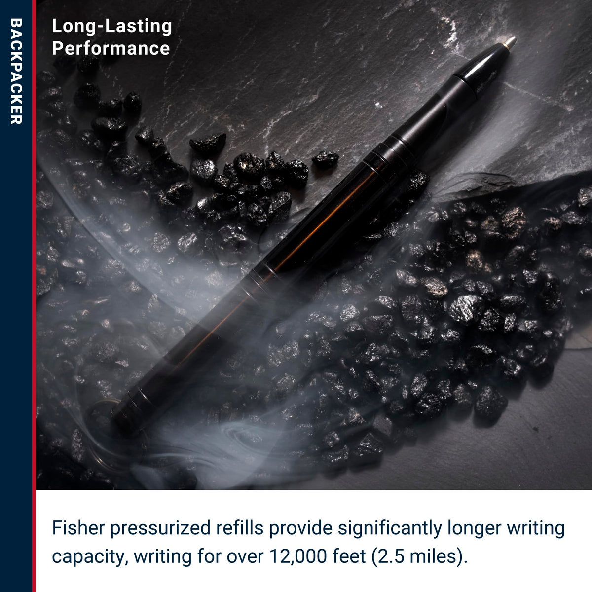 Fisher Space Pen Black Backpacker Pressurized Ballpoint Pen, Gift Box