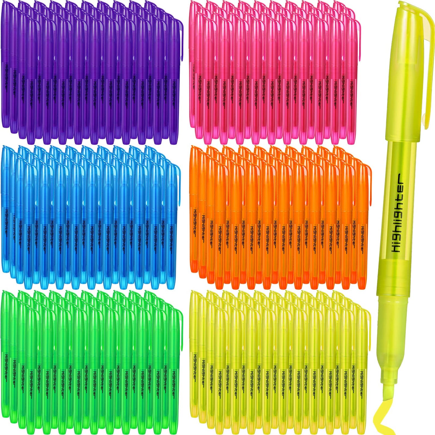 Thenshop 150 Pcs Highlighters Bulk 6 Assorted Colors Chisel Tip Markers