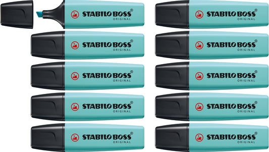 Highlighter - STABILO BOSS ORIGINAL Pastel - Pack of 10 - Touch of Turquoise