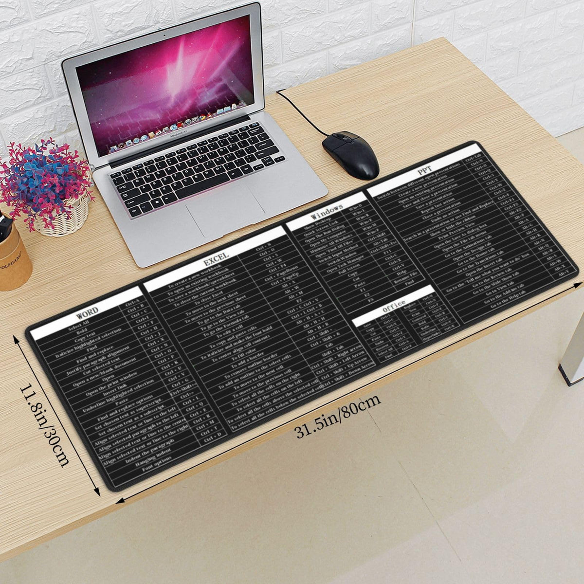 Sigouyinei Extra Large Desk Pad 31.5x12in Office Gaming Non-Slip Mouse Pad
