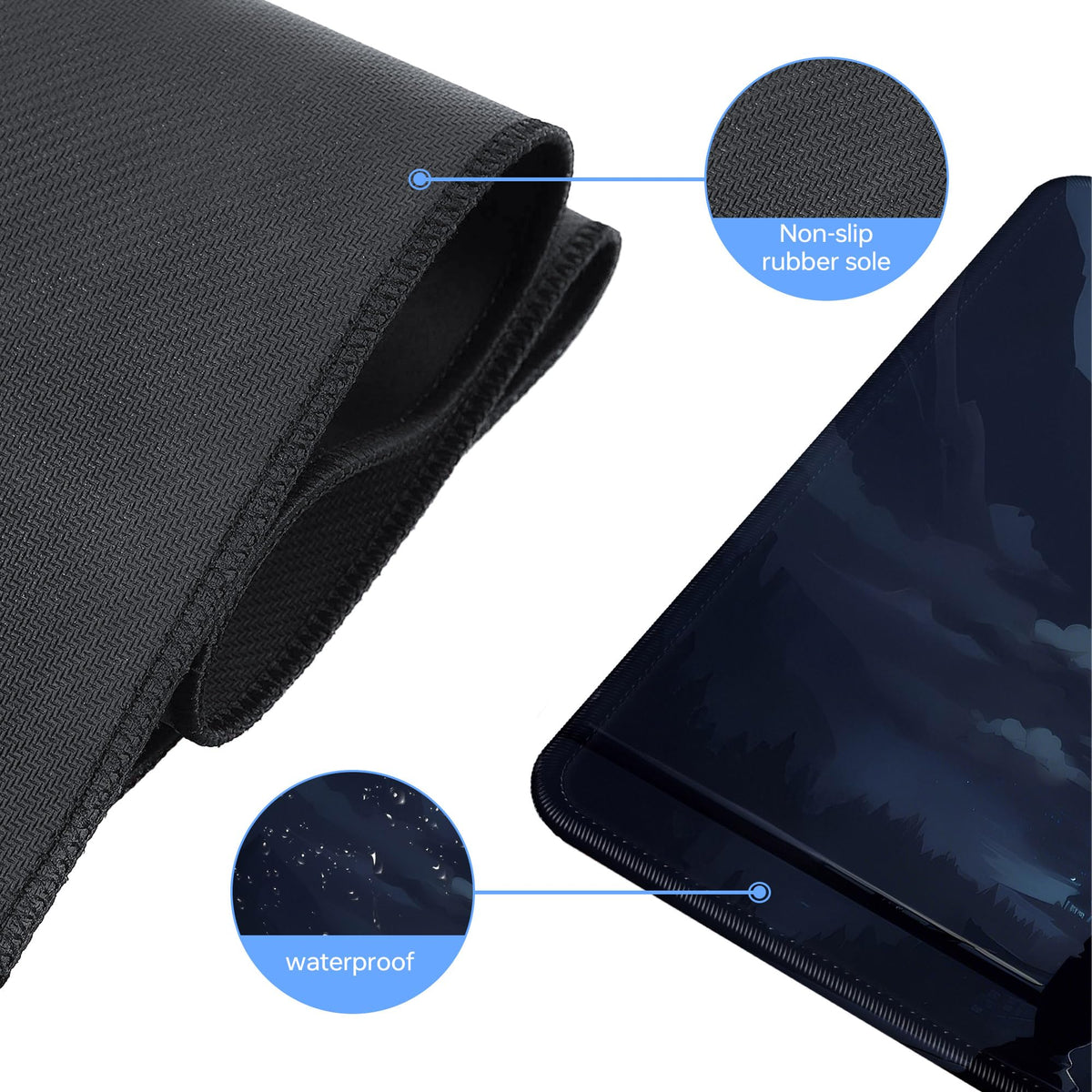Moon Cat Large Gaming Mouse Pad,Black XL Mouse Pad Gaming 31.5 x 11.8 in Mouse Mat Desk Pad,Large