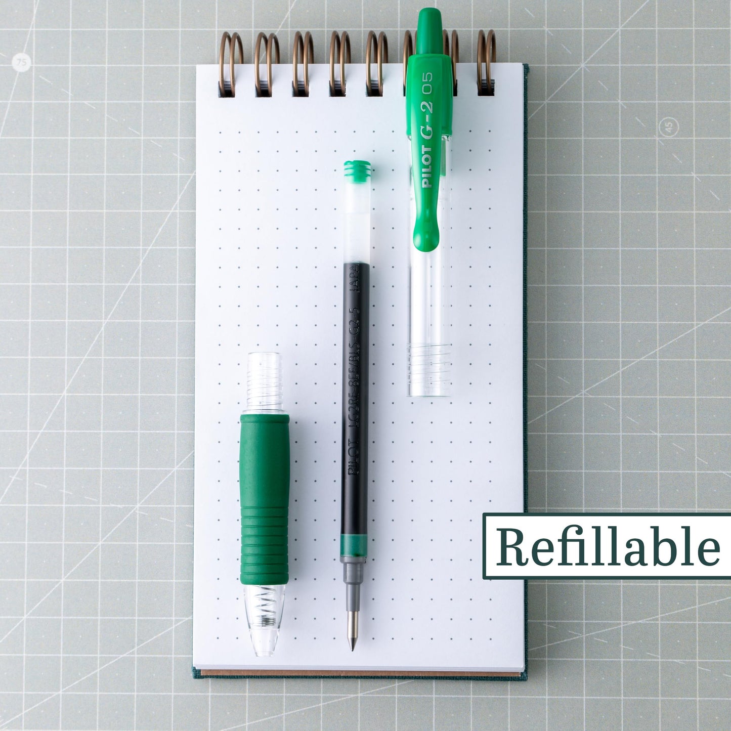 PILOT G2 Premium Retractable Rolling Ball Green Gel Pens, 0.5mm, 12-Pack