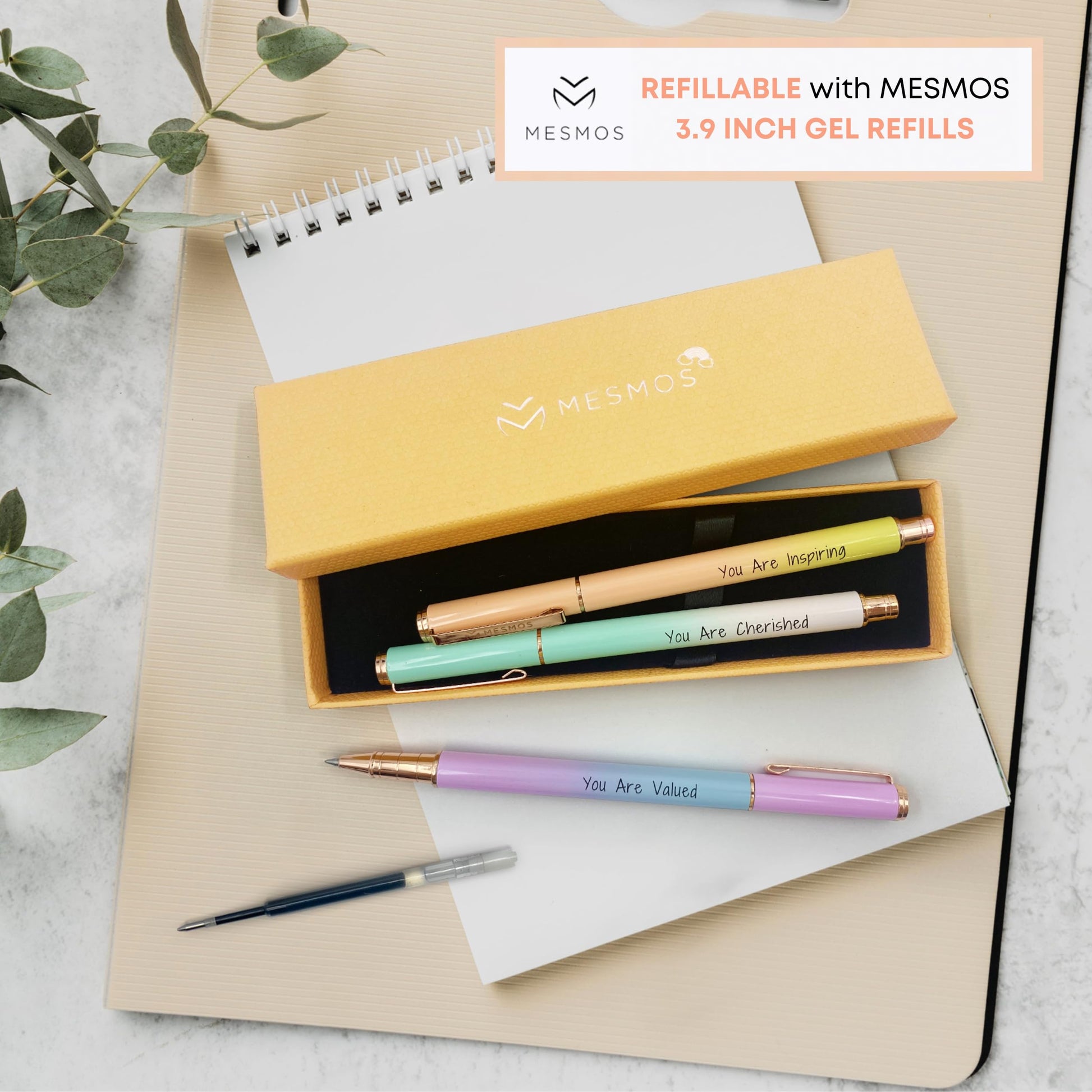 MESMOS 3pk 0.7mm Fine Tip Gel Ink Pen Set, Thank You Gifts for Women, Aesthetic Journaling Teacher